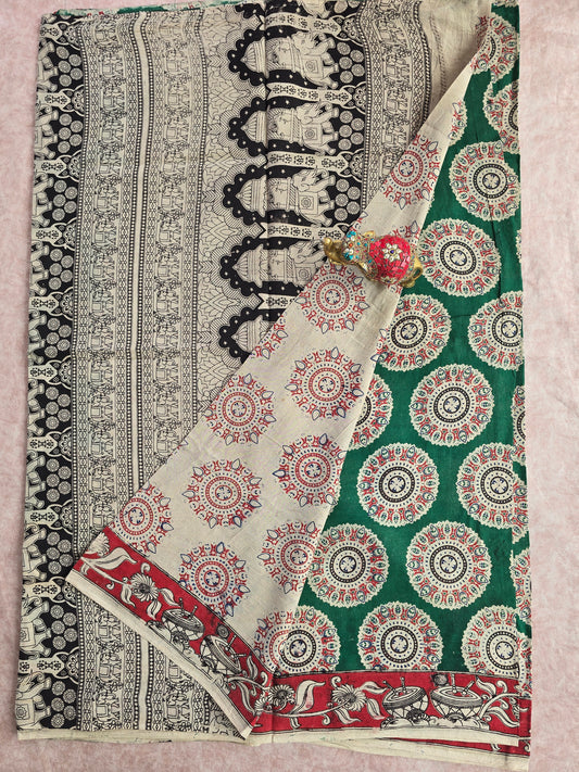 Authentic pure kalamkari cotton saree - HZ16