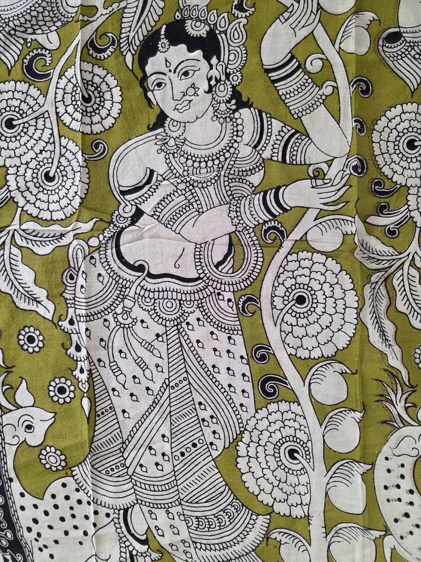 Pure Kalamkari Cotton Salwar Set (2.5 Metres) - Ak364