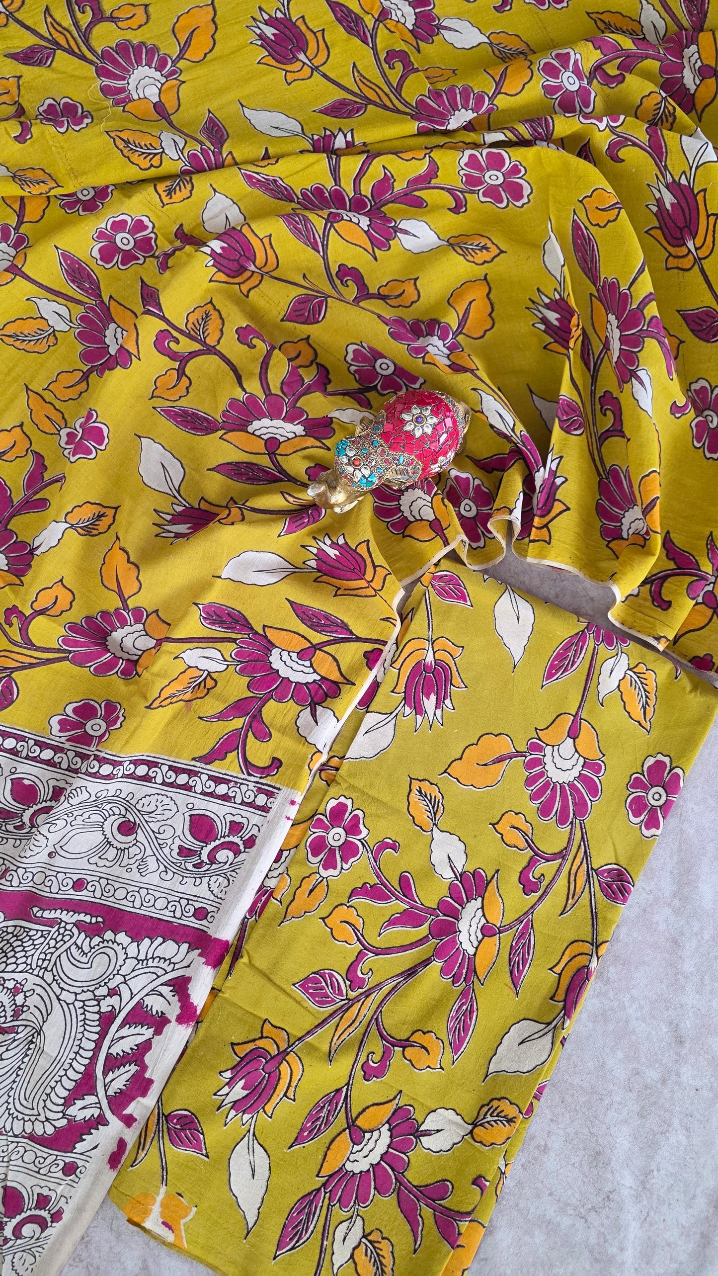 Authentic pure kalamkari cotton set (2 pc set )- AK254