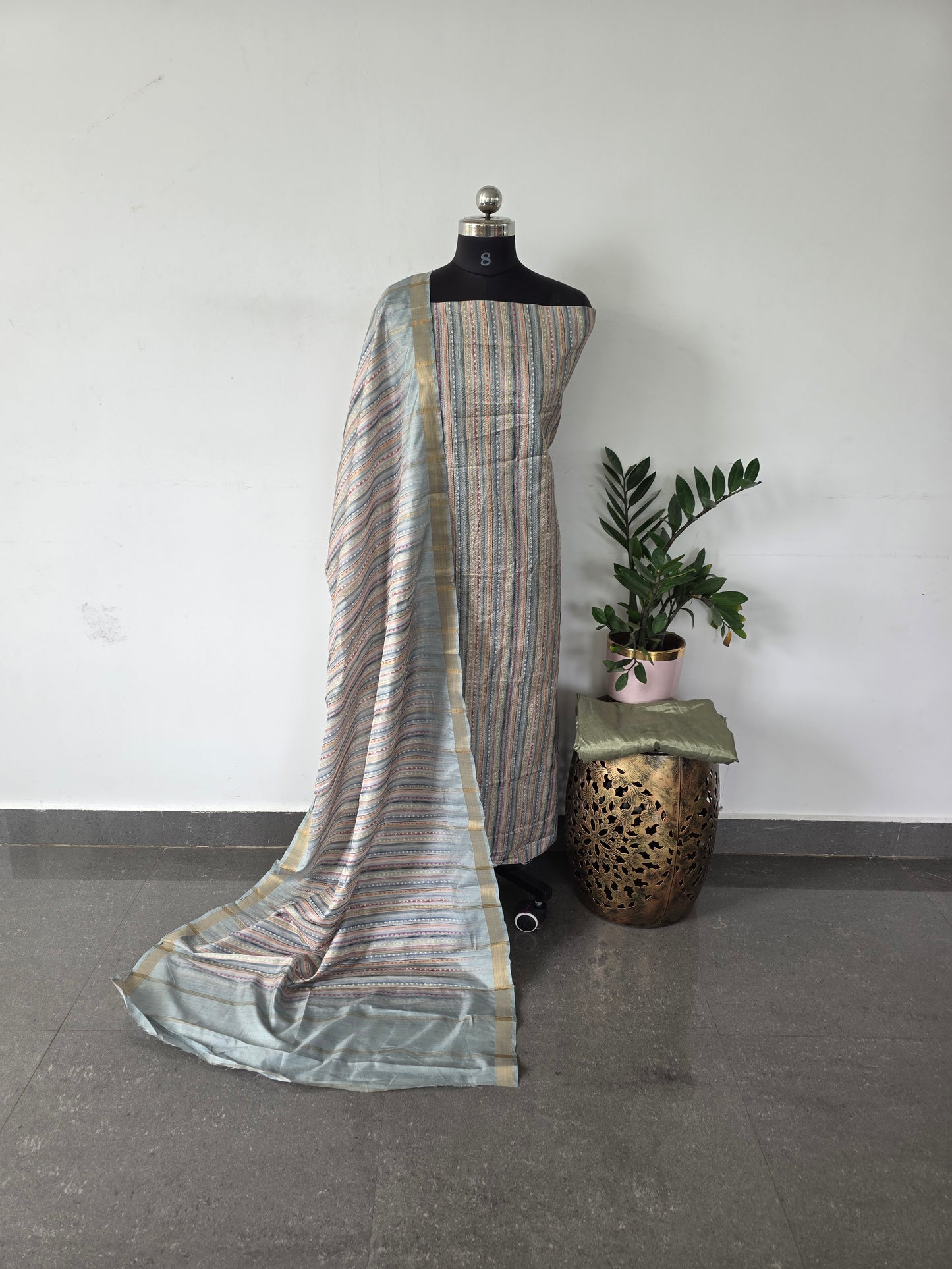 Soft semi tussar silk set - 31