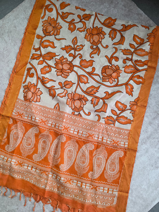 Pure chennuri kalamkari silk duppatta - 27