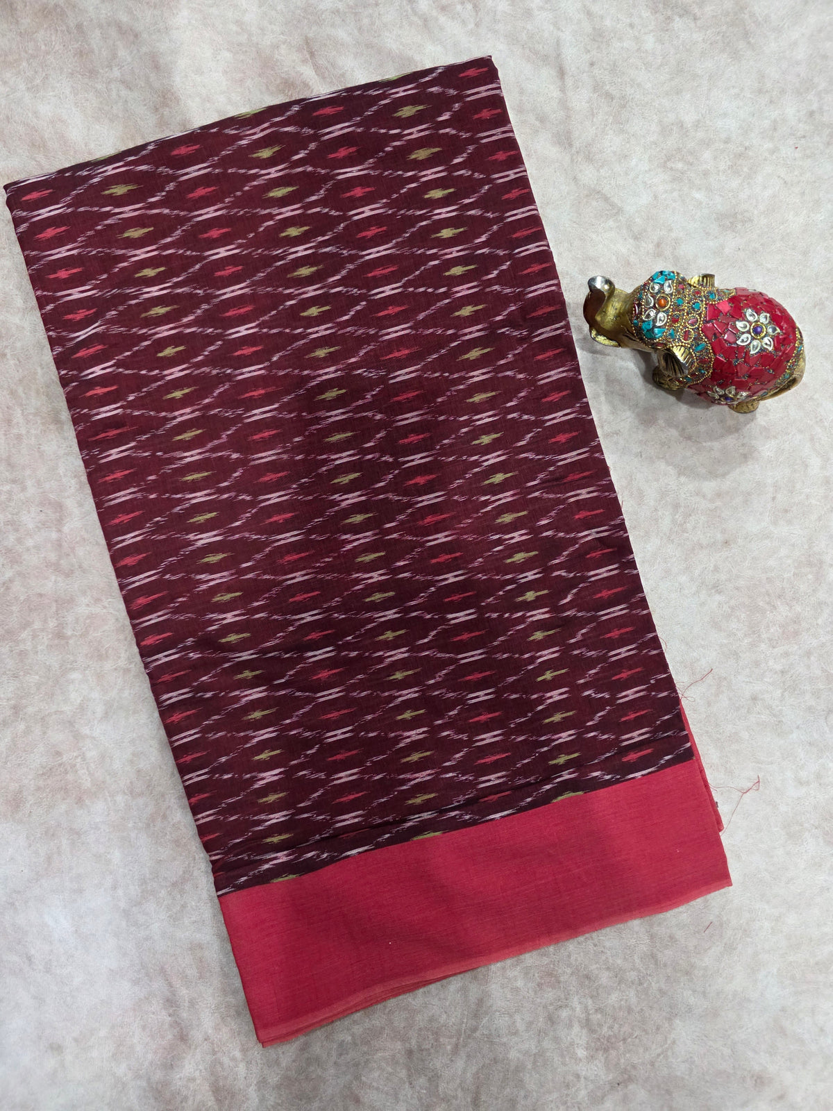 Mercerised warp ikkat saree - WW201
