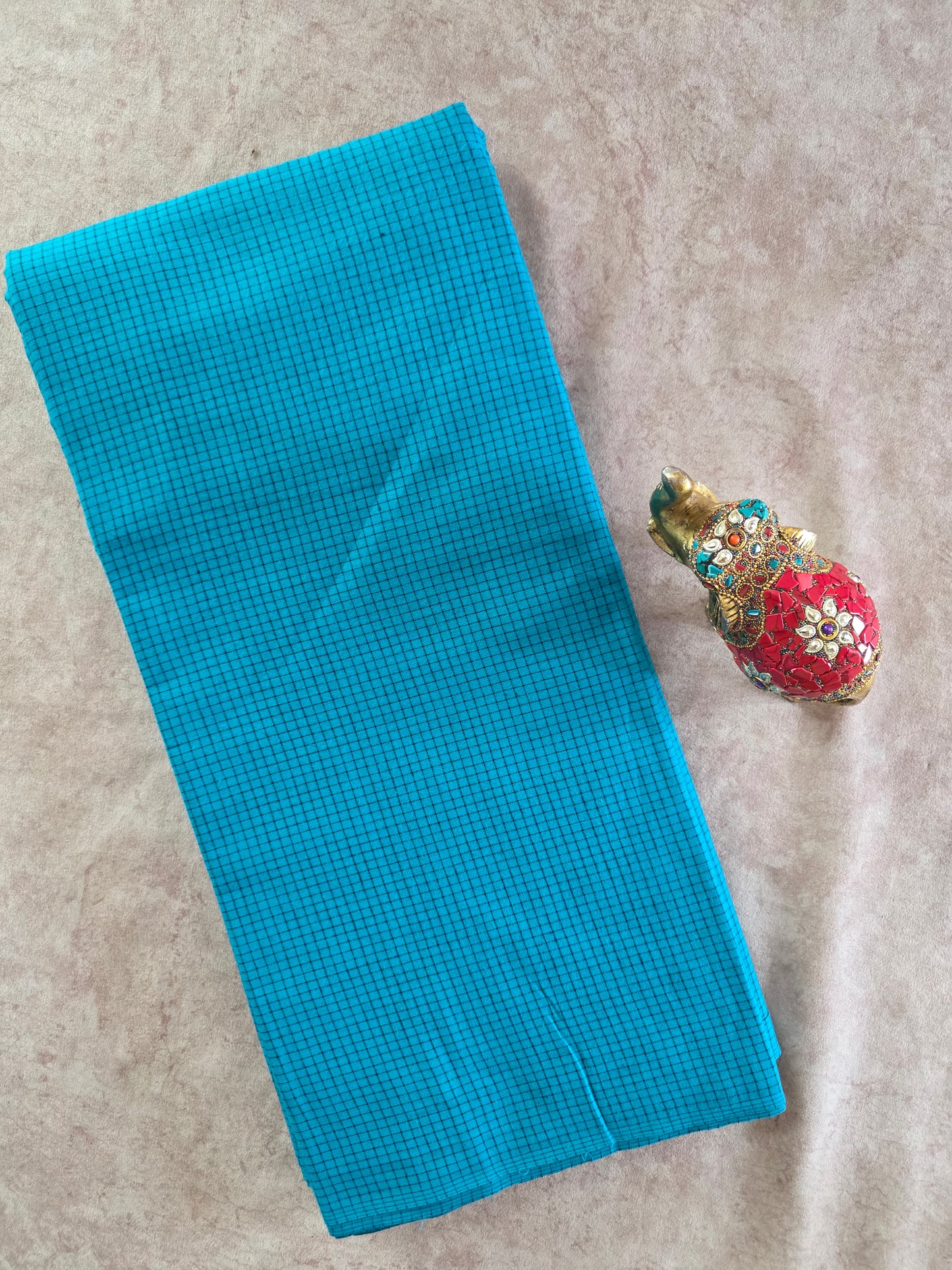 Prewashed Mini Checked south cotton running material (0.5 mtrs) - HRM308