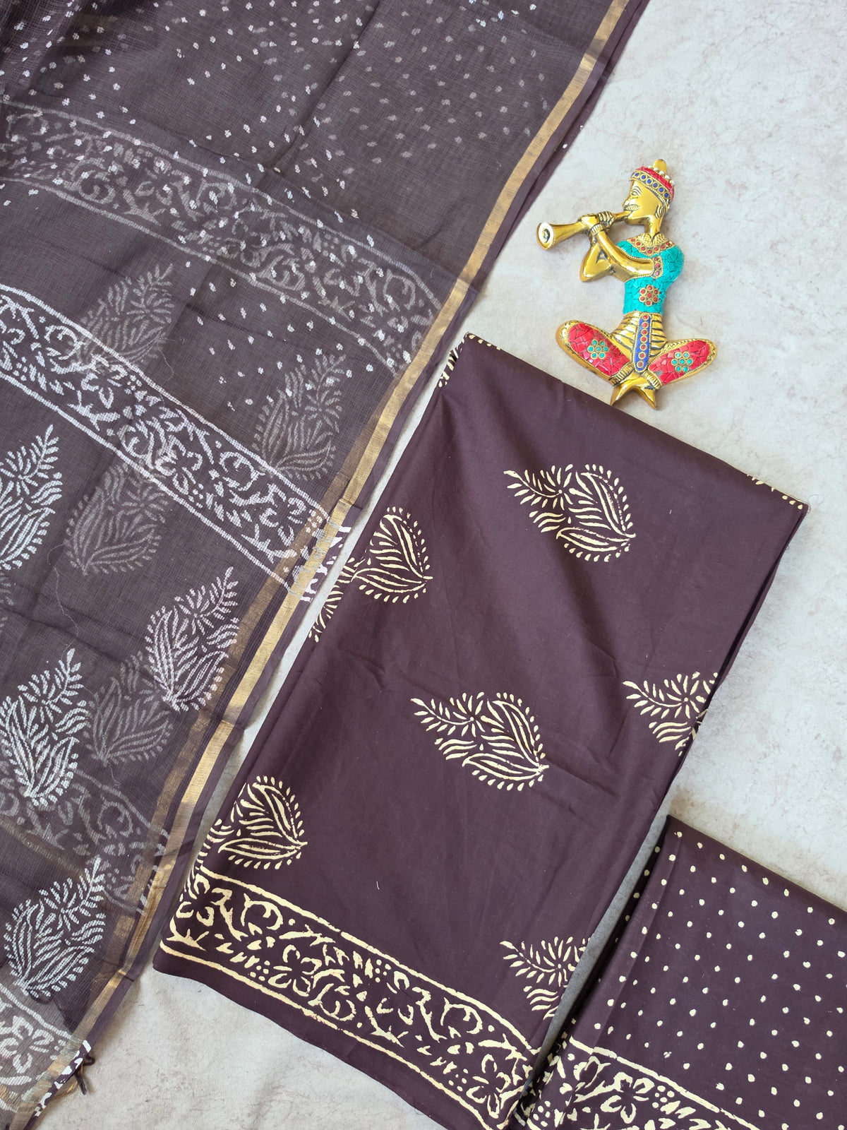 Handblock Jaipuri cotton with Kota duppatta - JA560