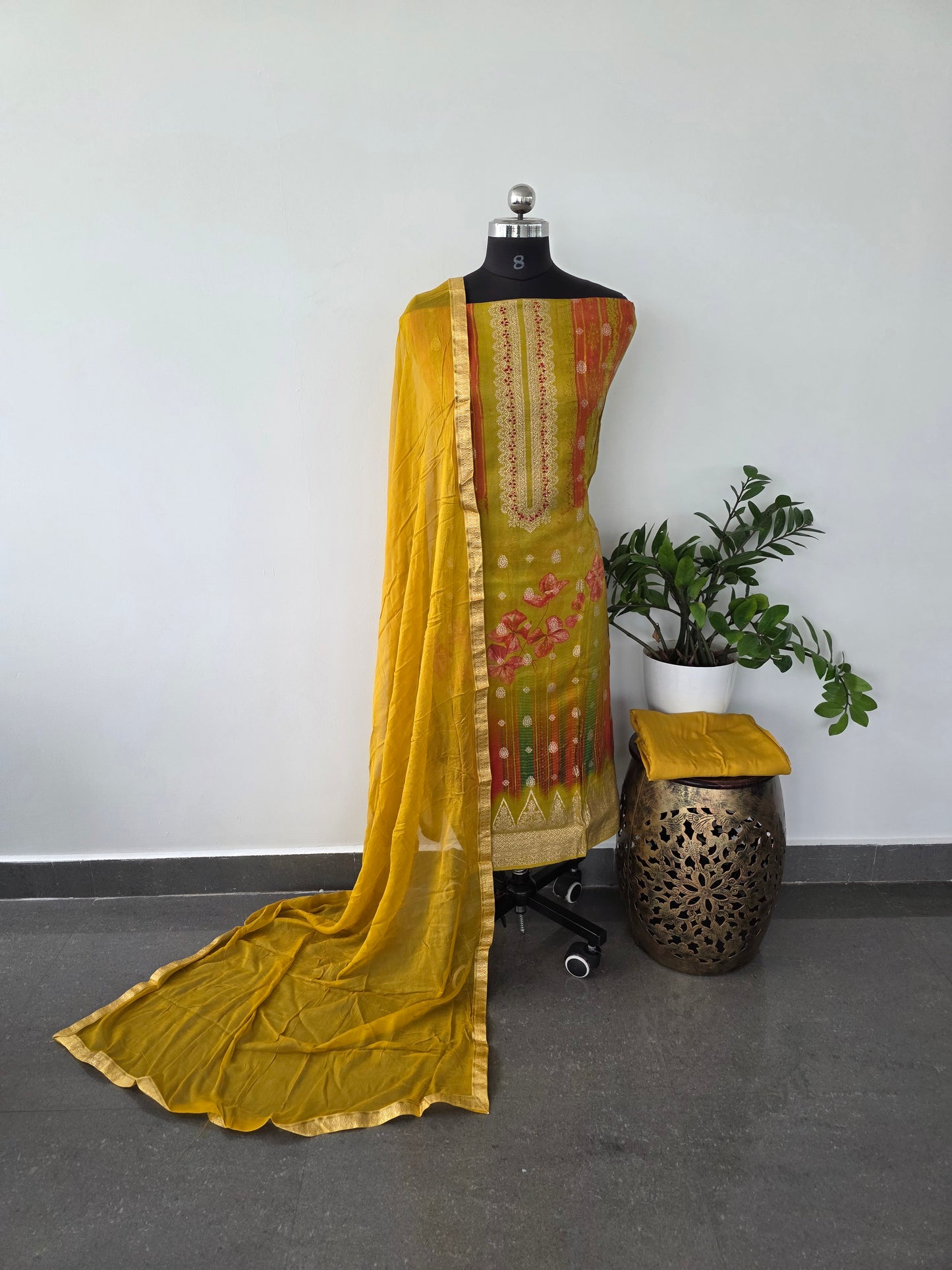 Premium viscose shimmer silk set - CLA303