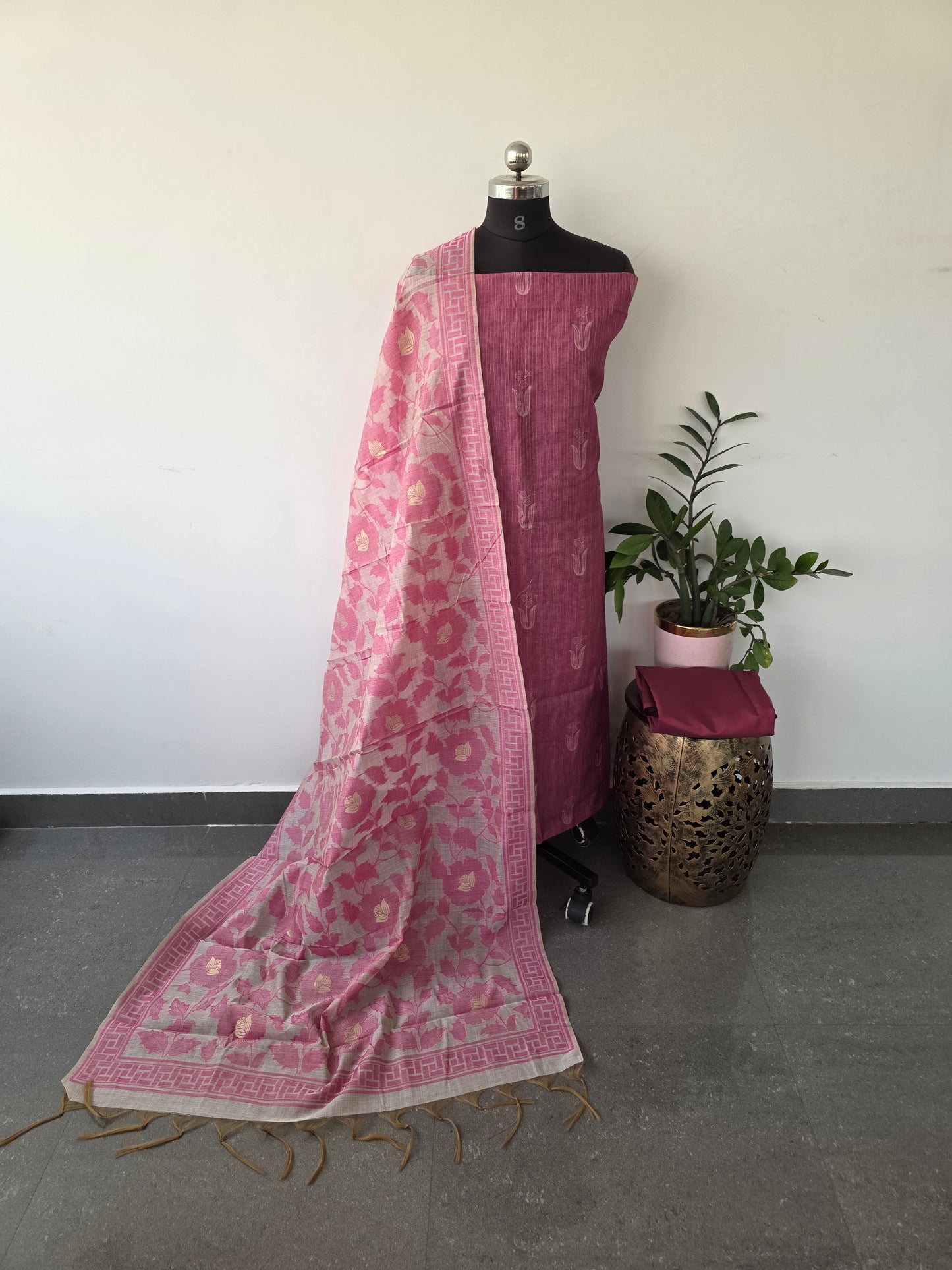 Premium semi soft silk set - CLA259