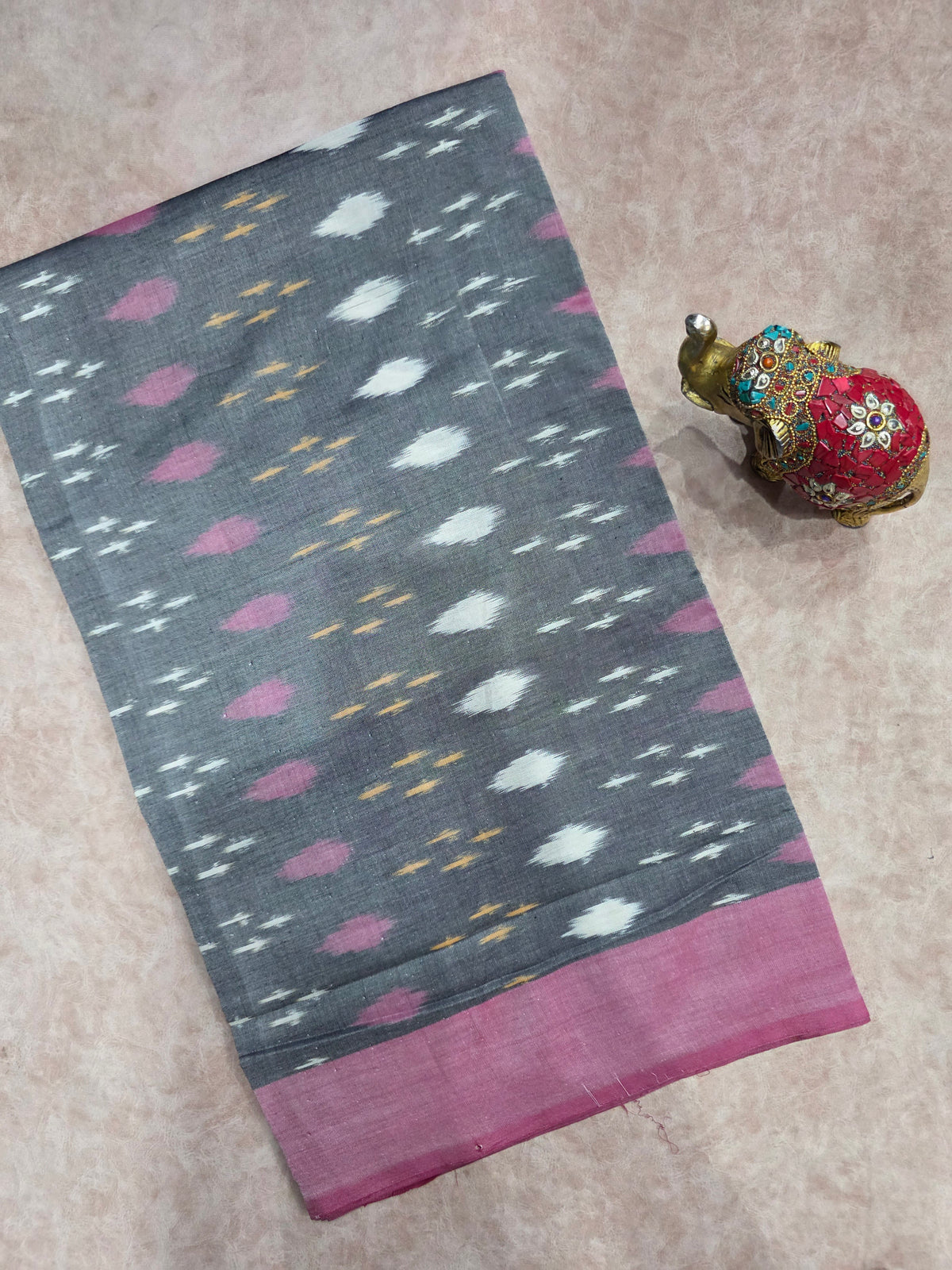 Mercerised warp ikkat saree - WW294