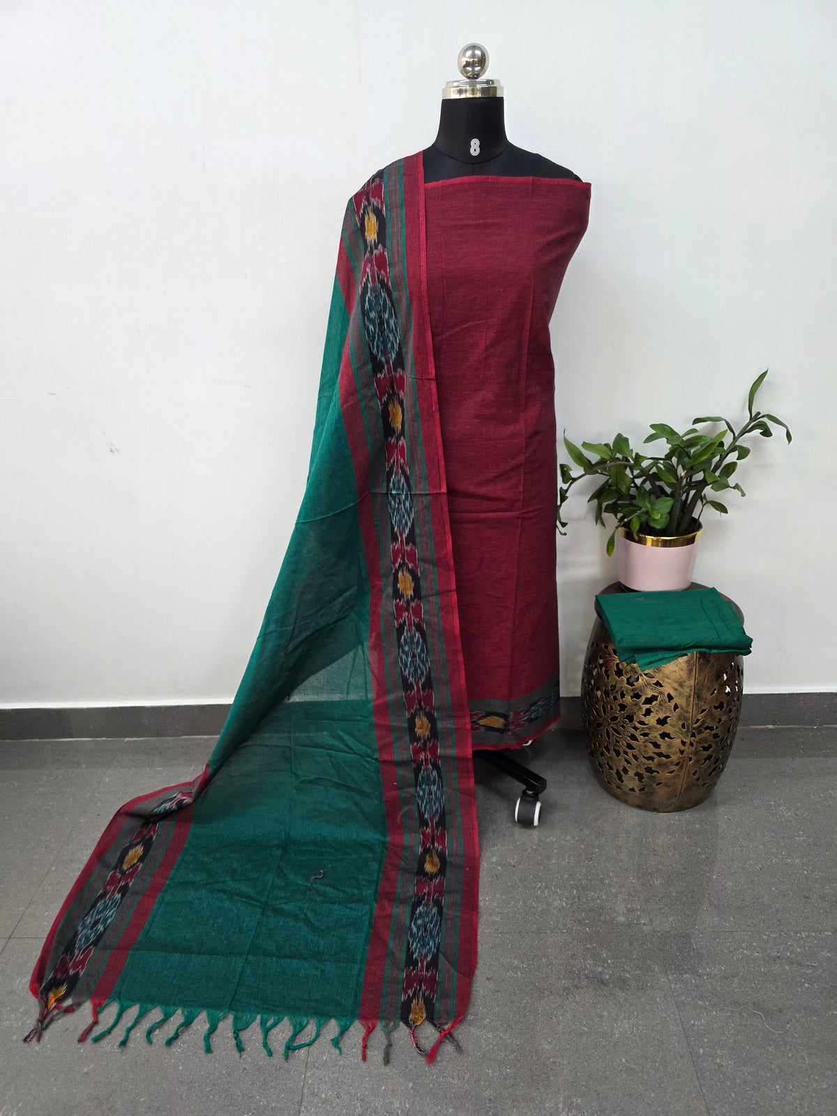 Pochampally border south cotton set - HA91