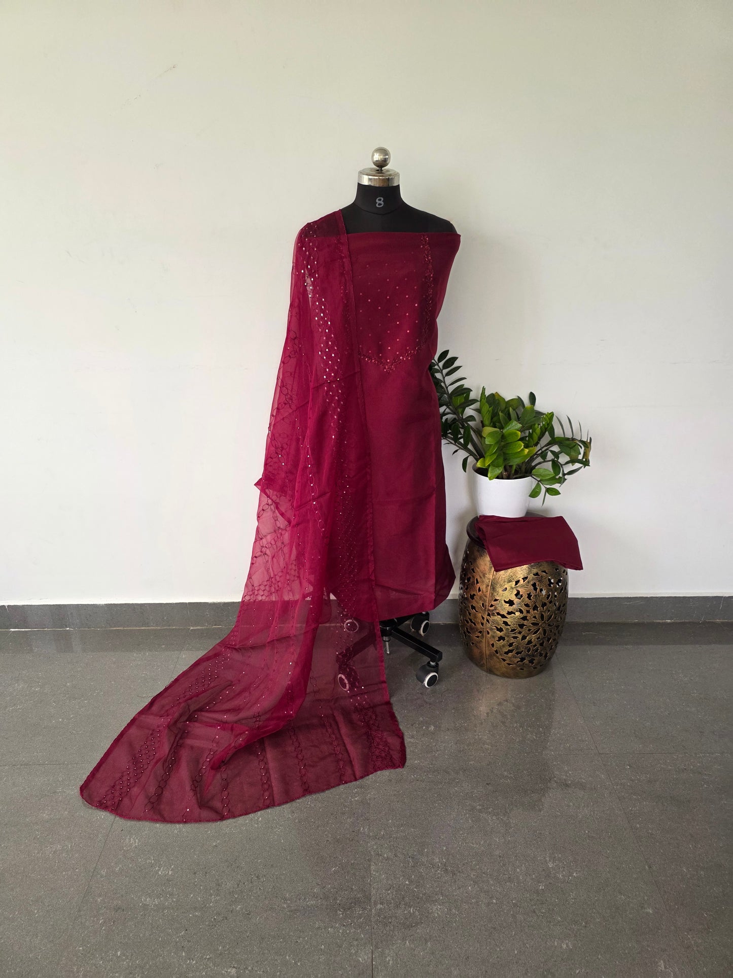 Fancy embroidery silk set - 212