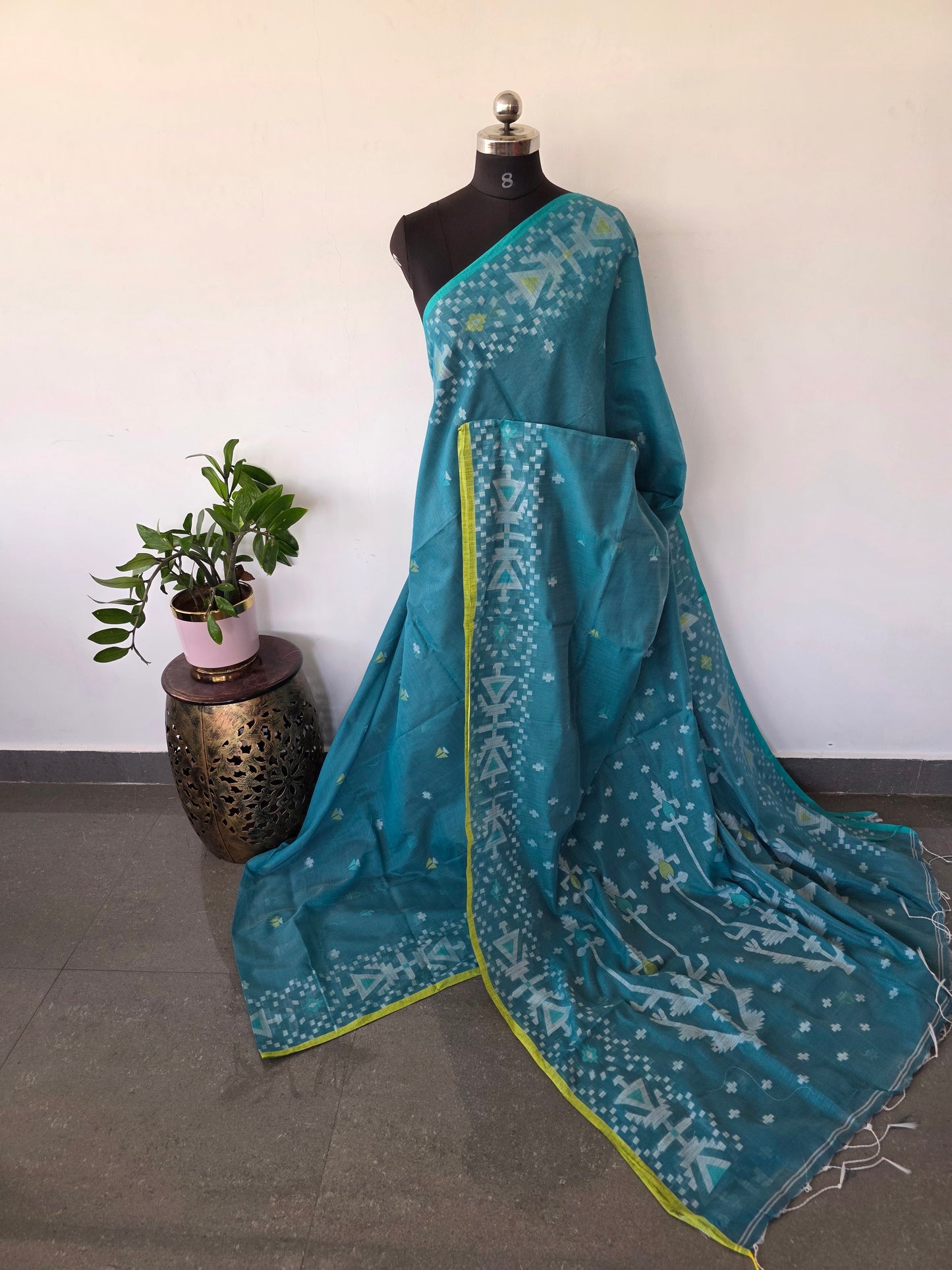 Silk cotton jamdhani saree - BB461