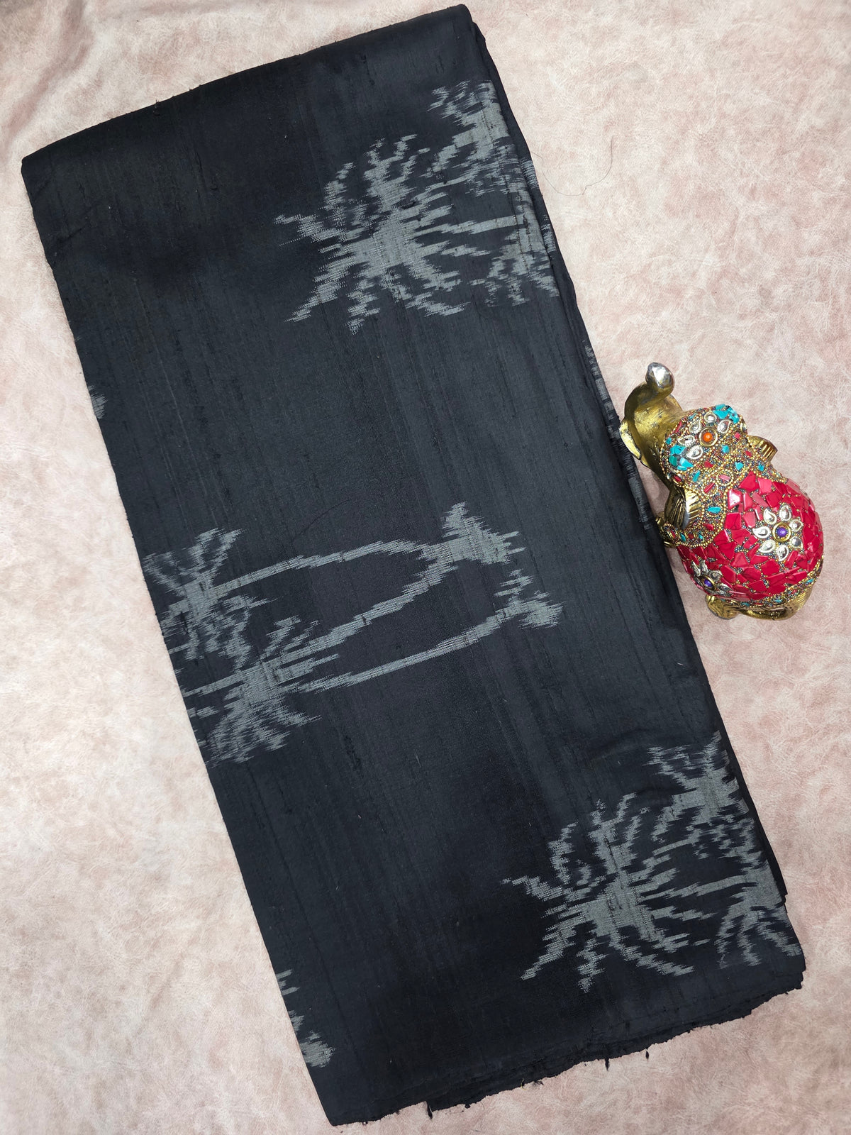Pochampally dubbian ikkat silk running fabric - WW149
