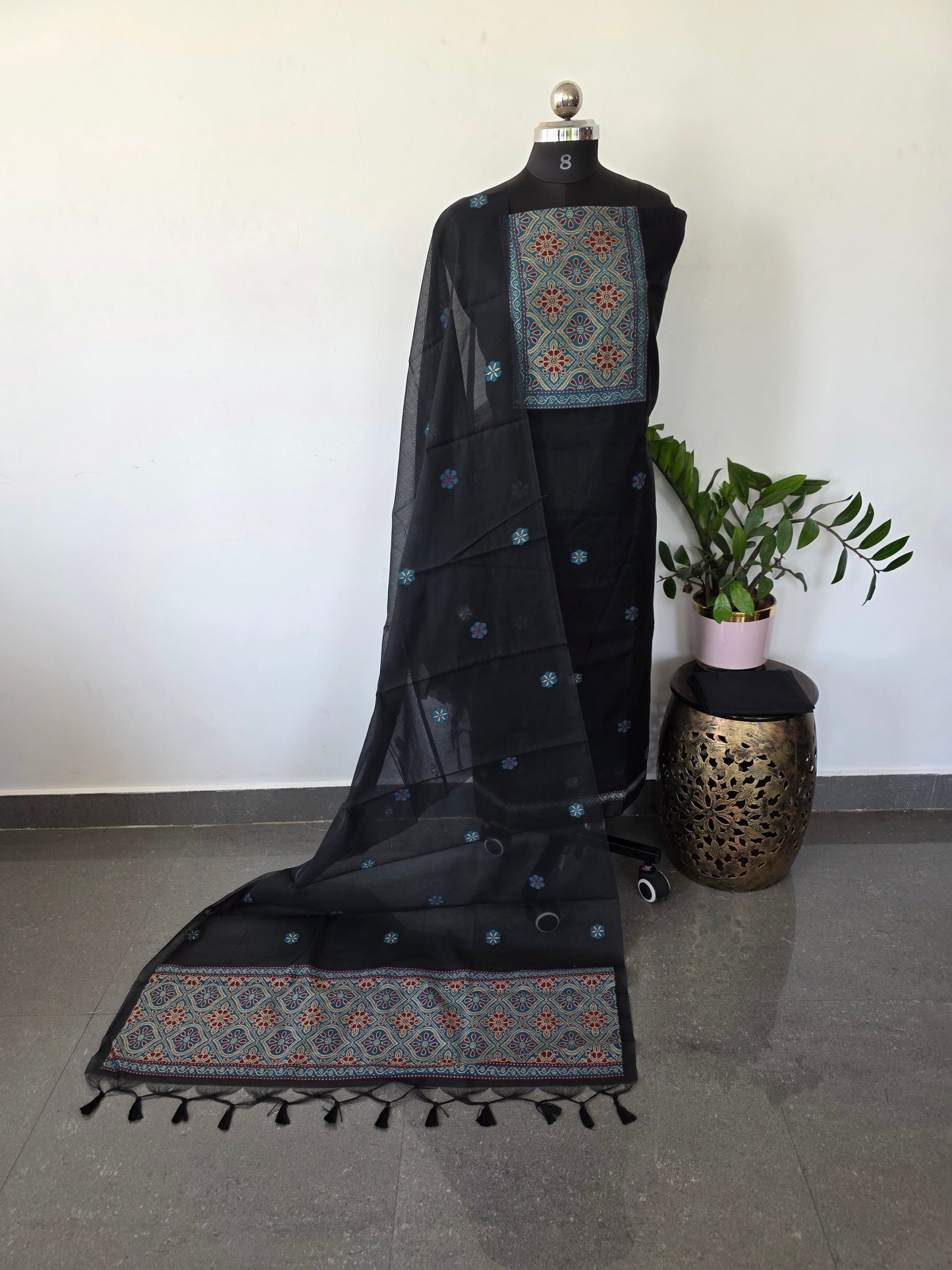 Premium jamdhani paithani silk cotton set - CLA143