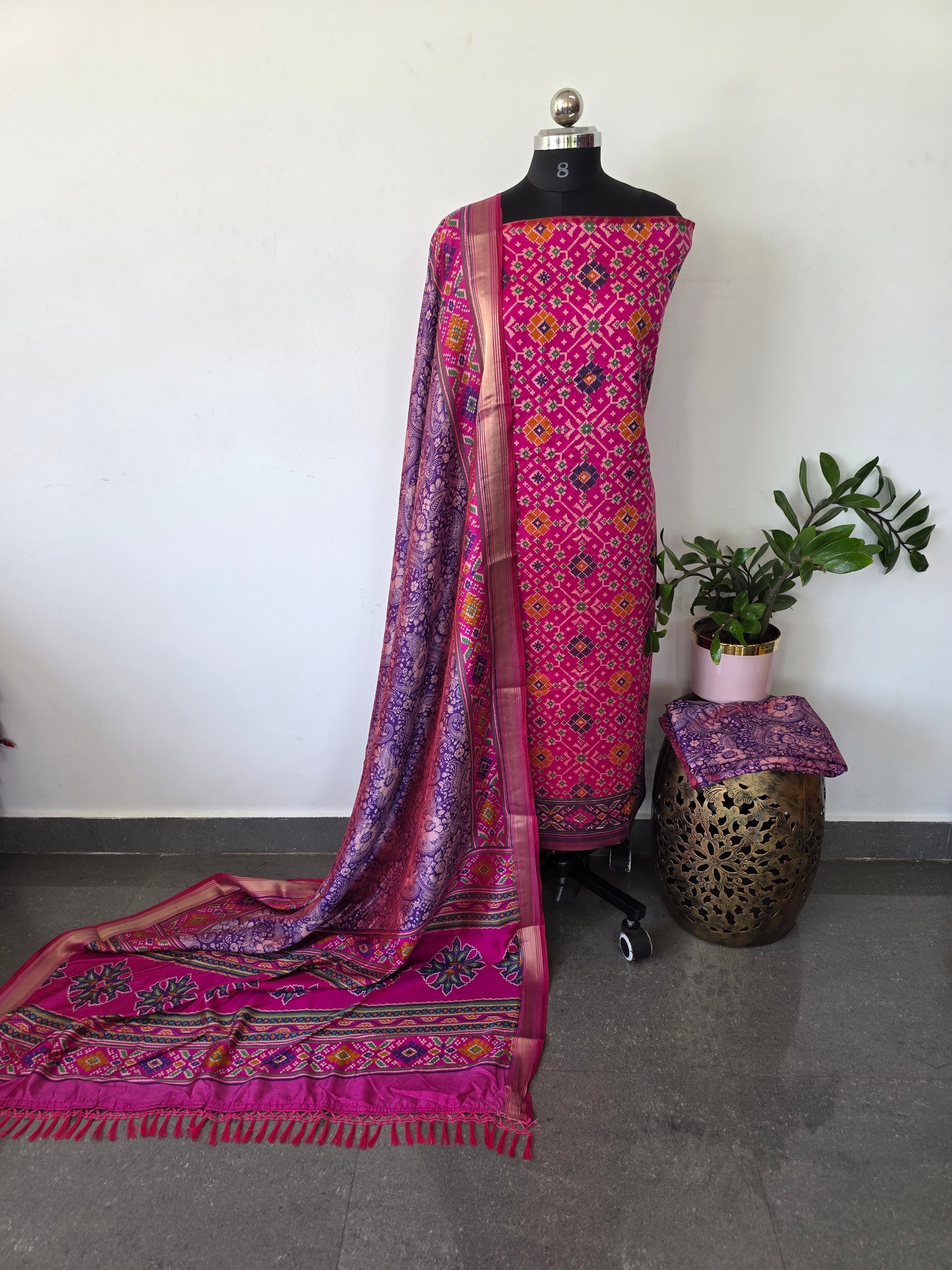 Premium semi Patola silk set - PK101