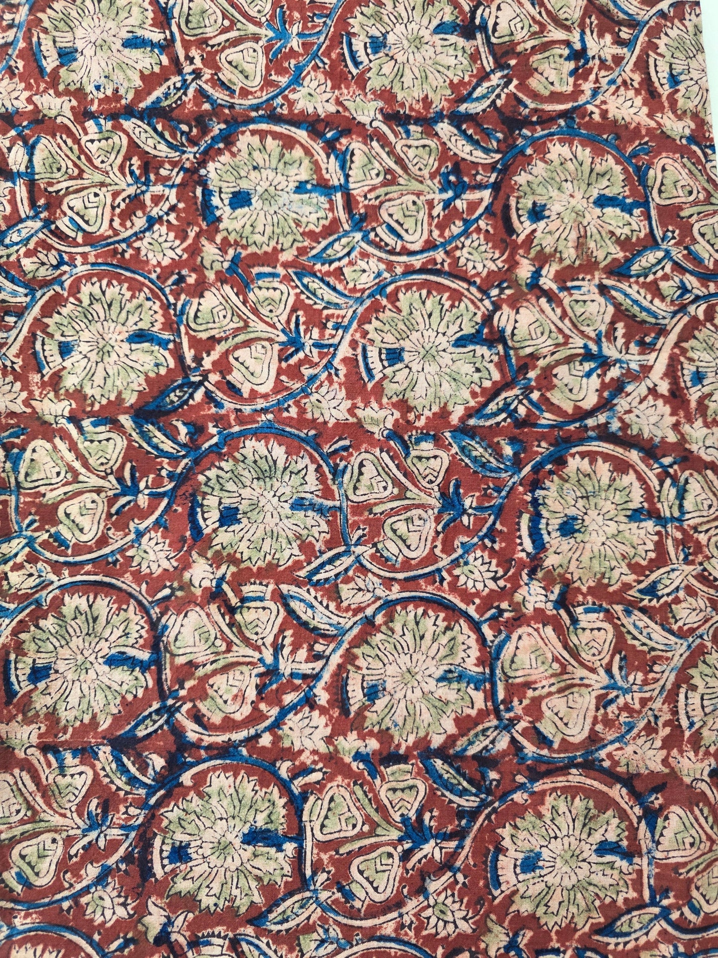 handblock pure kalamkari cotton running material (0.5 meter)- KM32