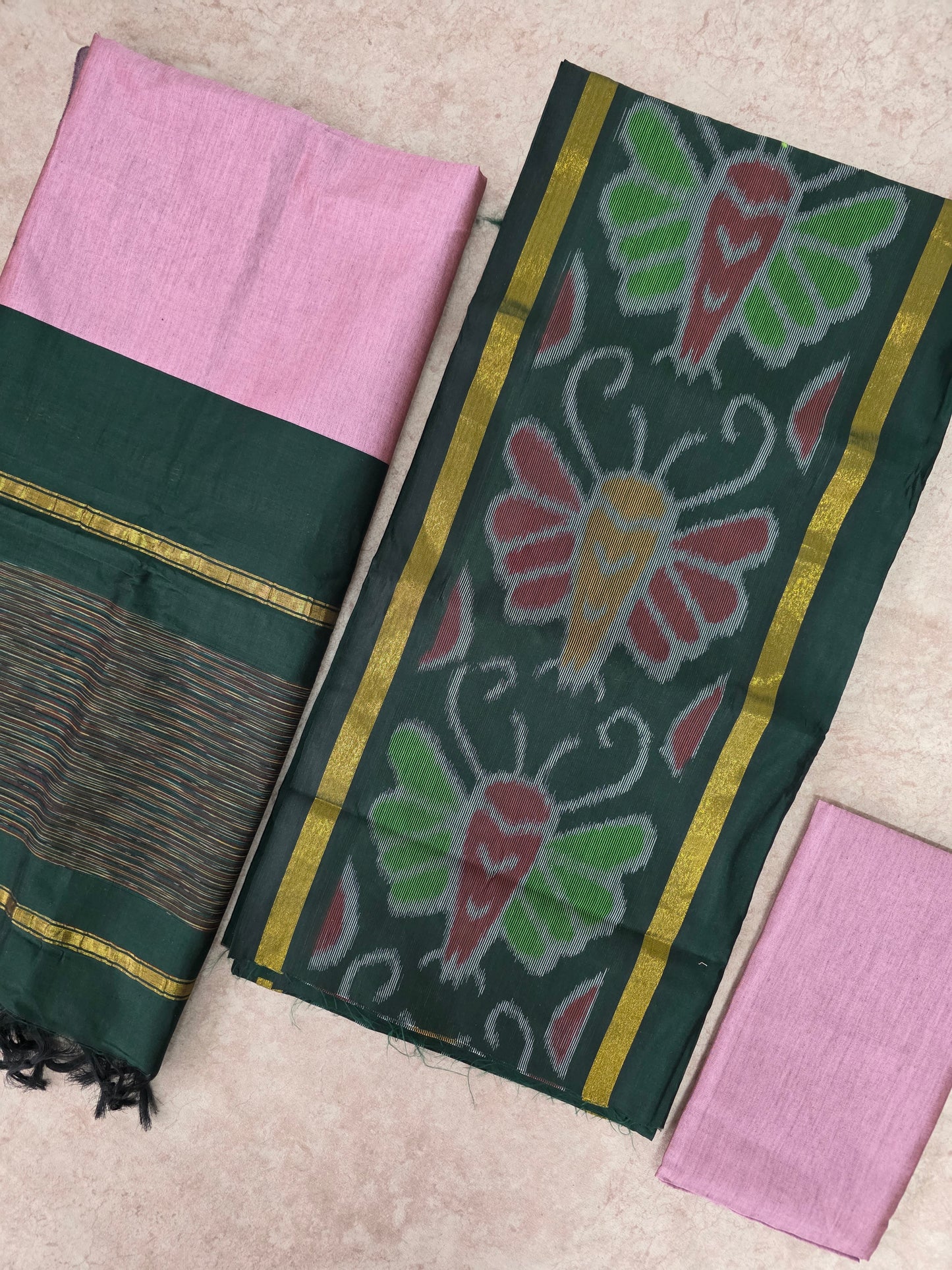Pochampally sico set with ikkat damn -Sz301