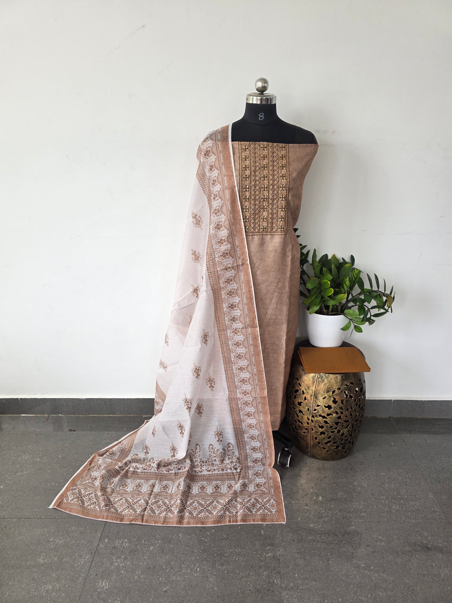 Premium semi tussar silk set -251