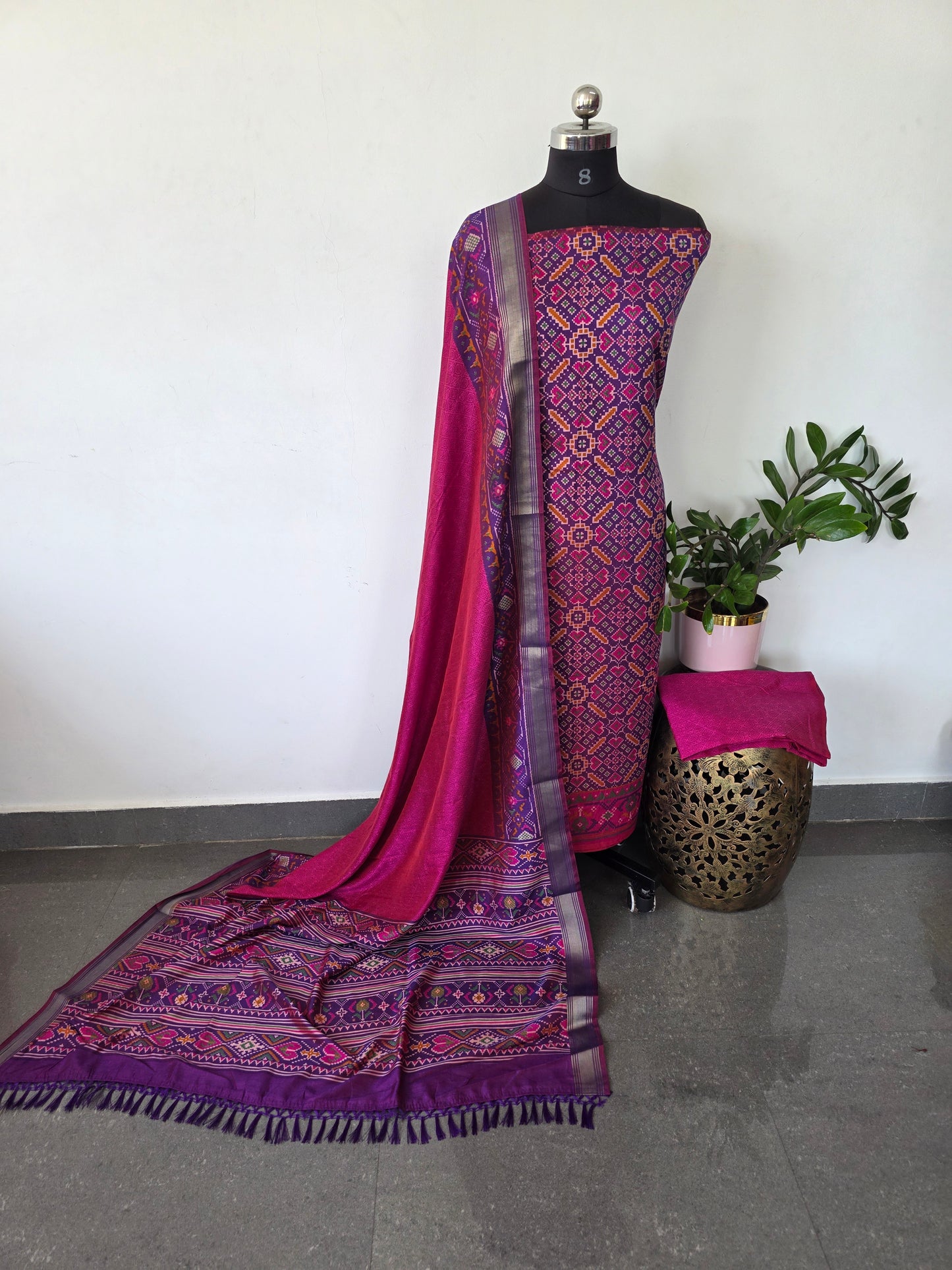 Premium semi Patola silk set - PK94