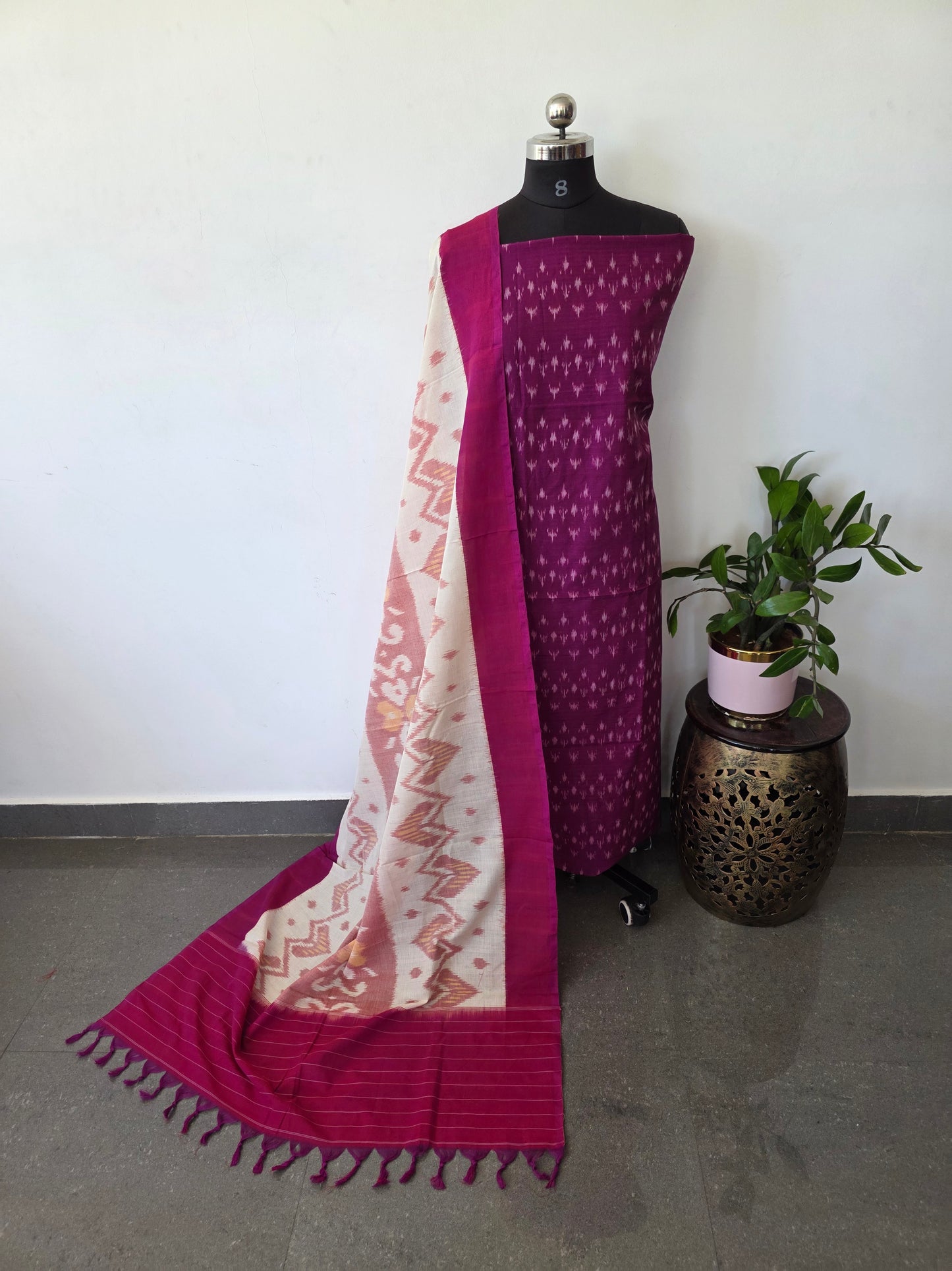 Handloom Mercerised ikkat cotton salwar set - KK112