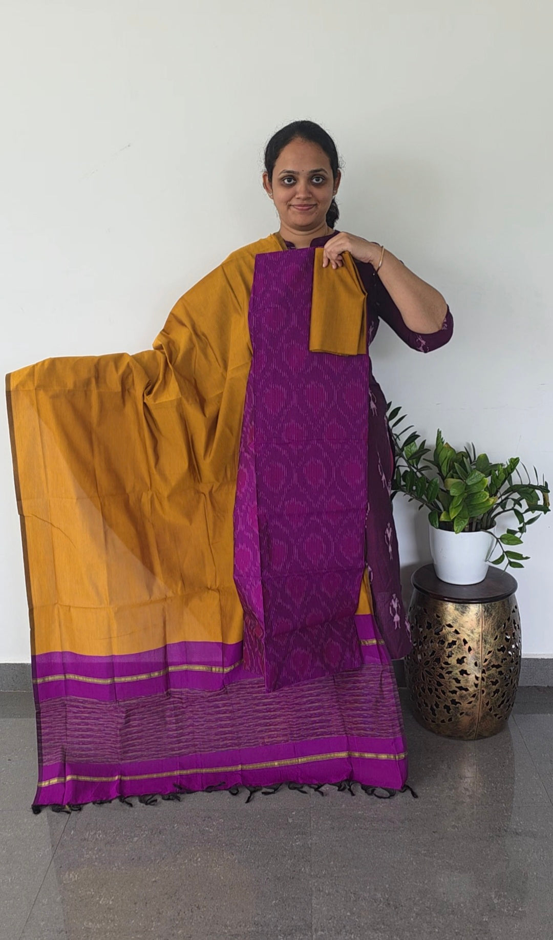 Pochampally full ikkat sico set - SA42