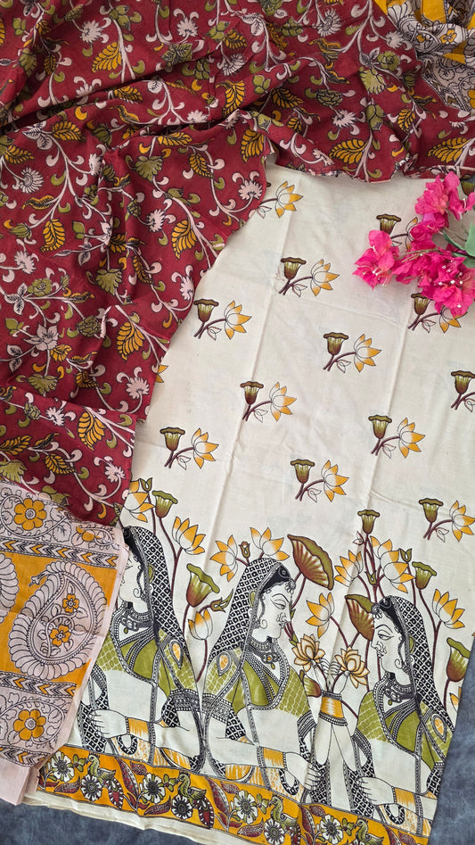 Authentic pure kalamkari cotton set- AK76