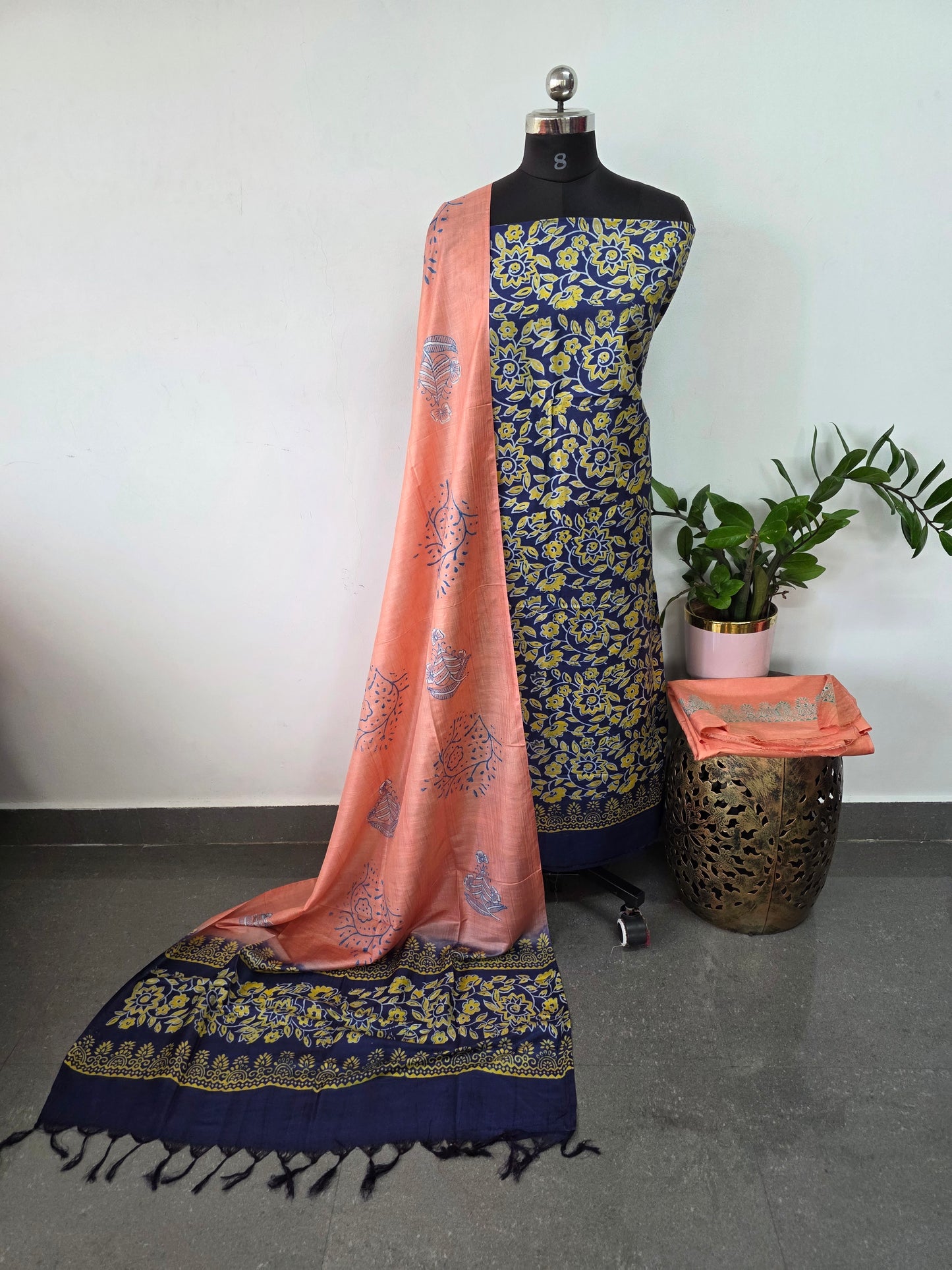 Bhagalpuri katan discharge print salwar - BA414