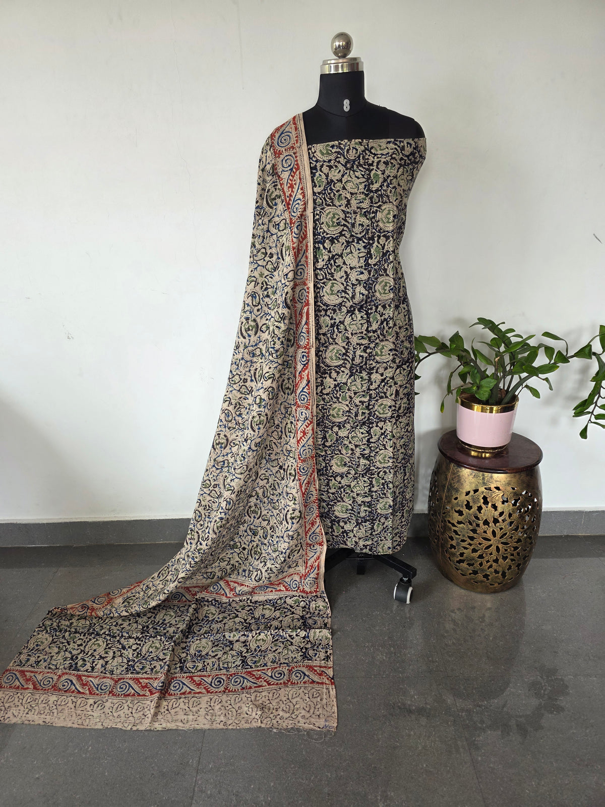 Handblock pure kalamkari cotton set(2 pcs)- AK531