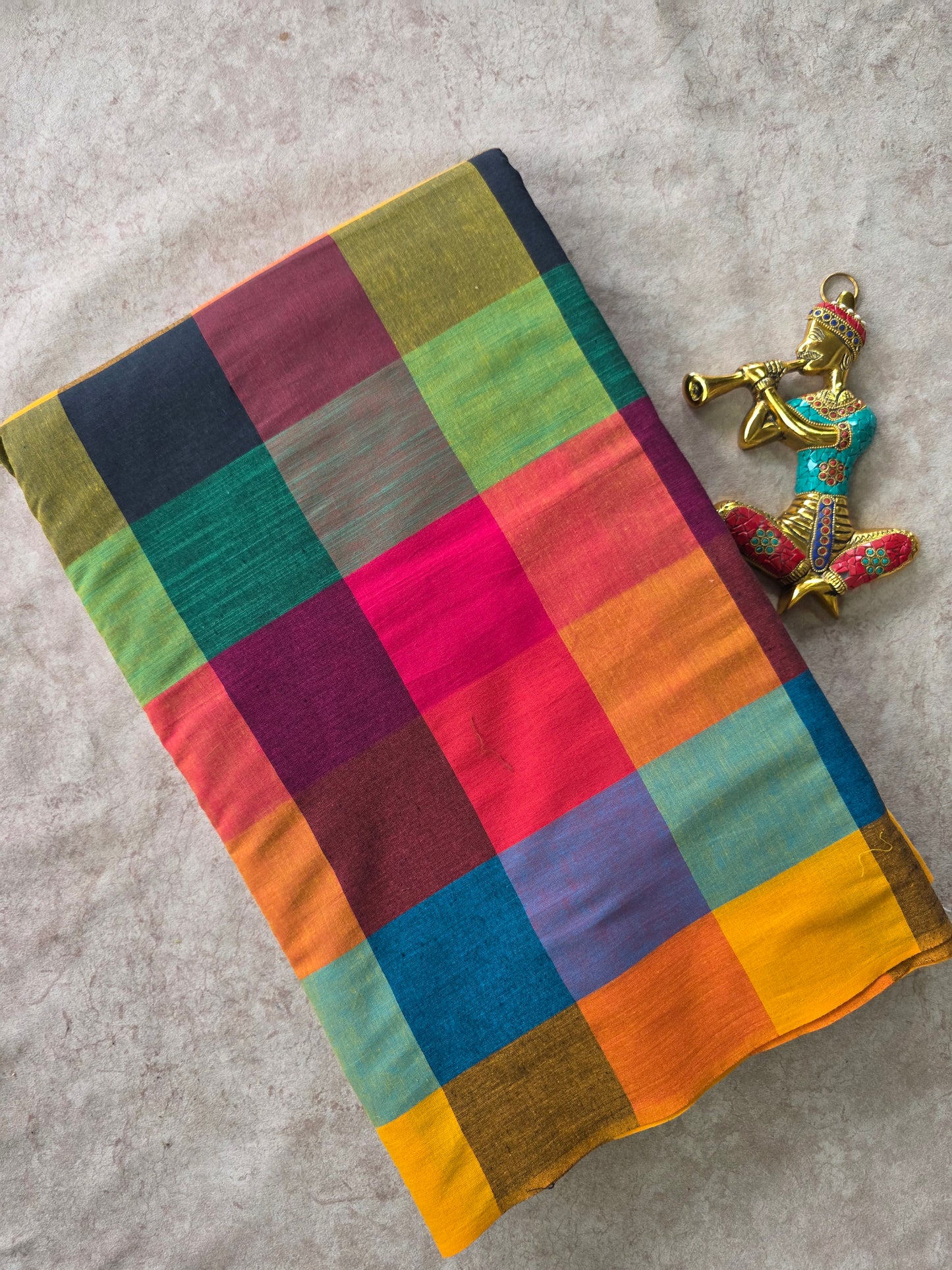 Madras kattam prewashed running material ( 0.5 mtrs ) (4 inches*4 inches) - MD74