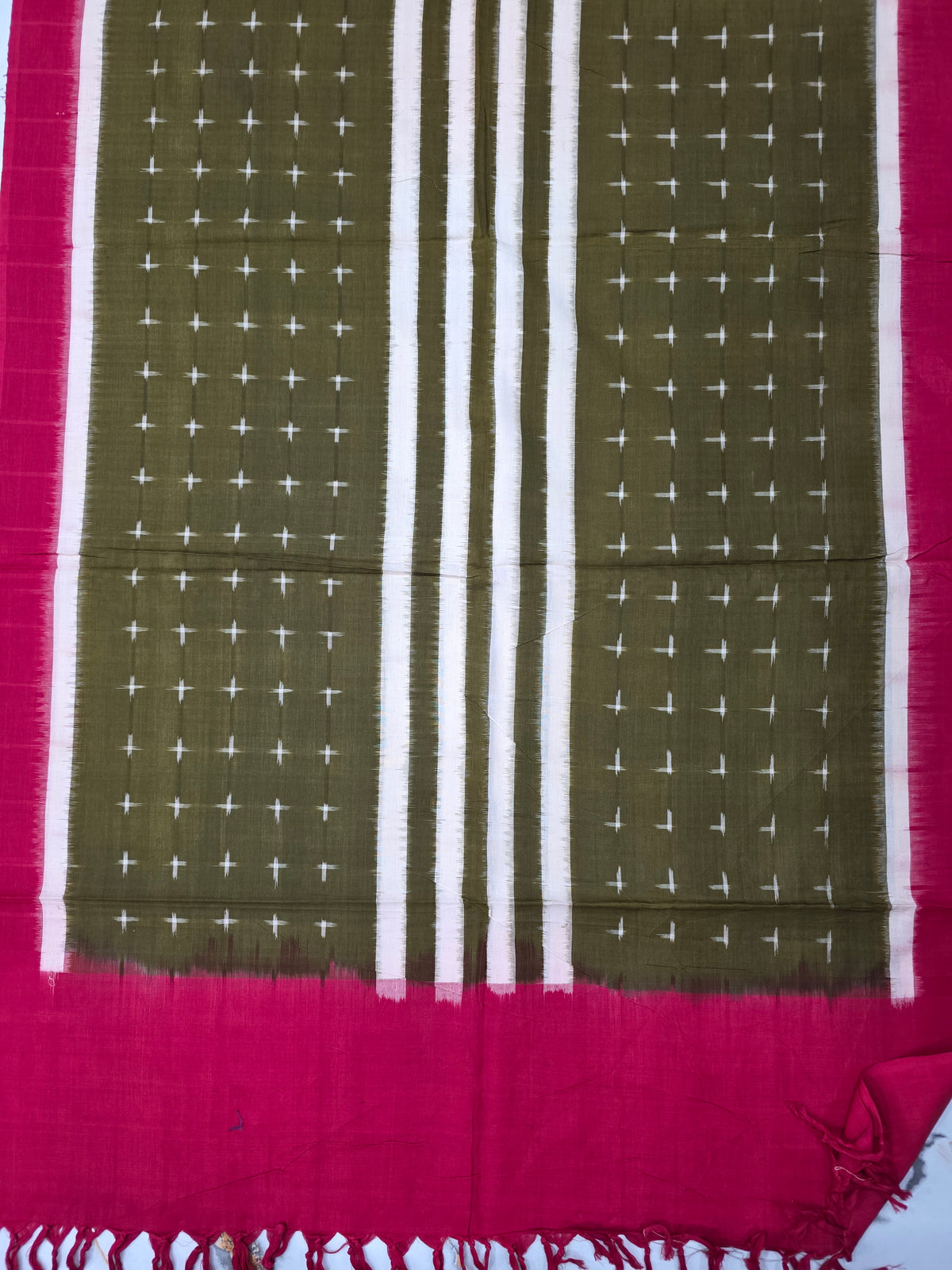 Handloom Double ikkat dupatta -WW746
