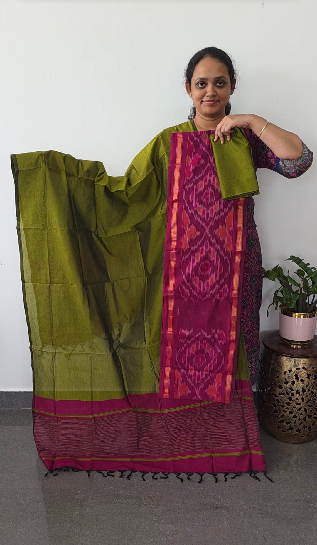 Pochampally sico set with ikkat damn - SD511
