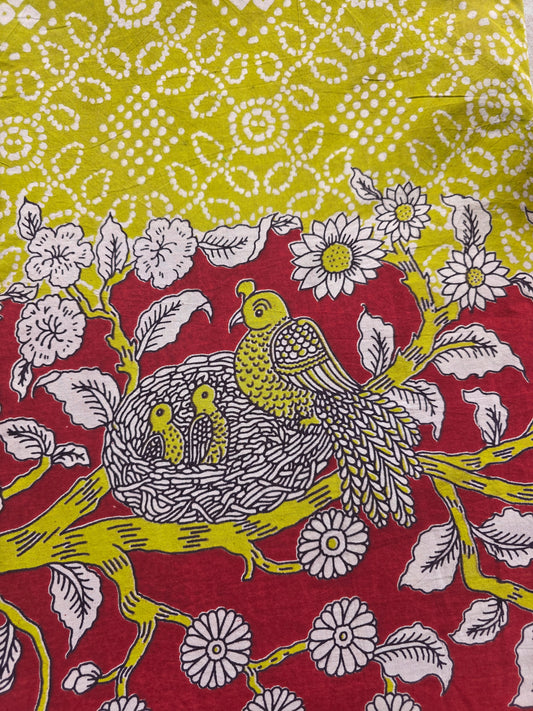 Pure kalamkari cotton running material (1 meter)- KM43