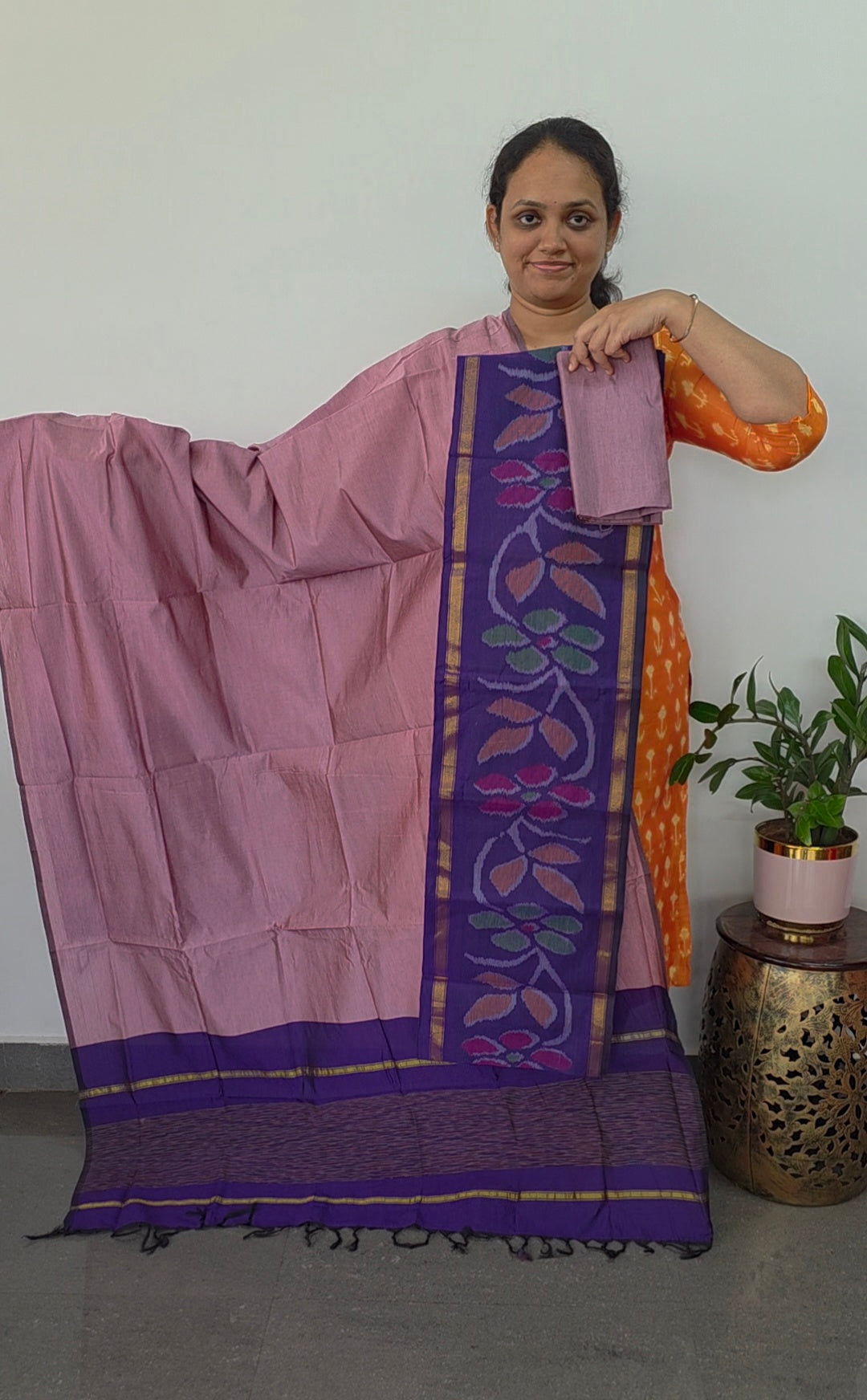 Pochampally sico set with ikkat damn- SZ274