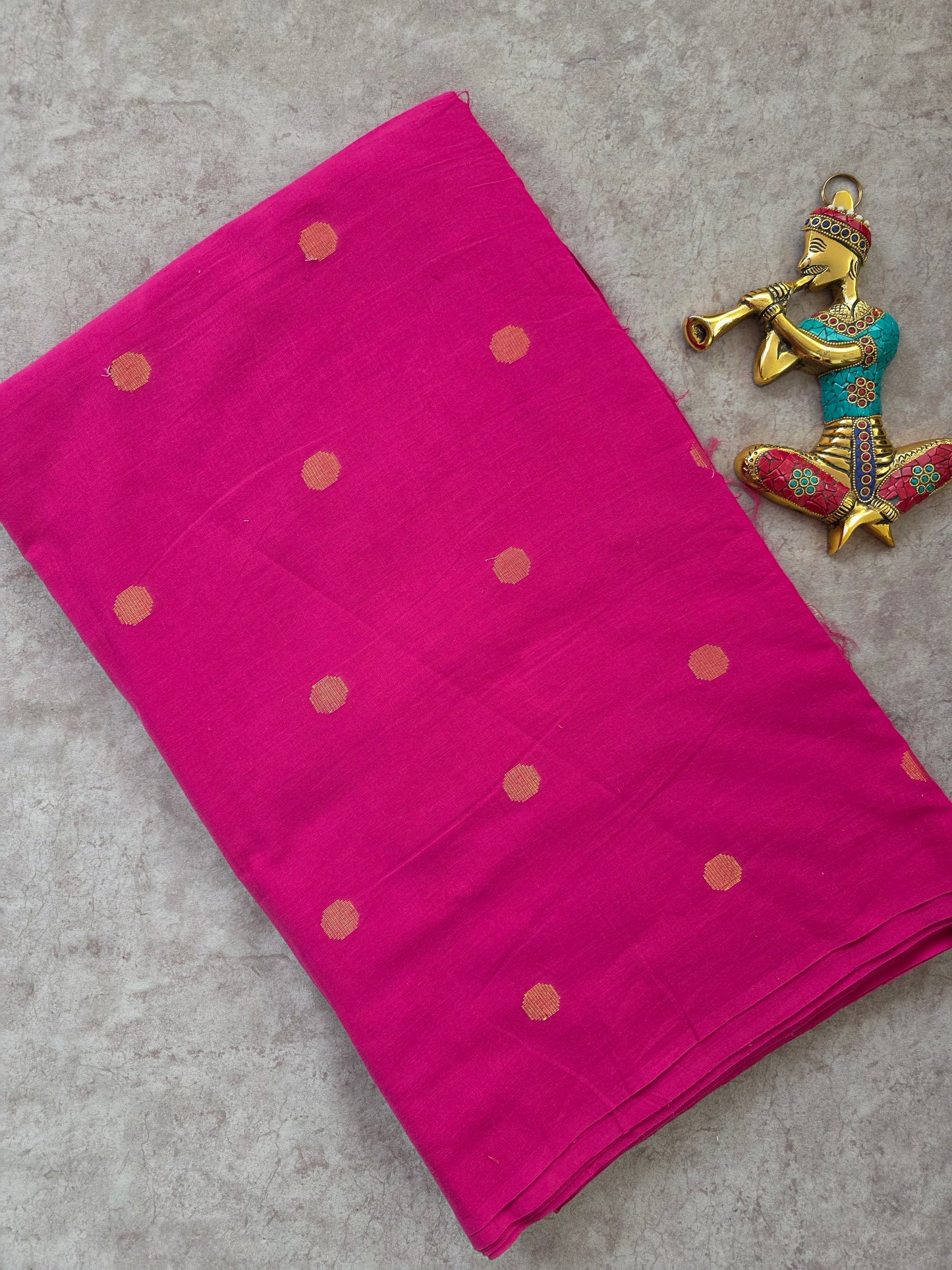 South cotton running material with zari butta (0.5 mtrs)- HRM234