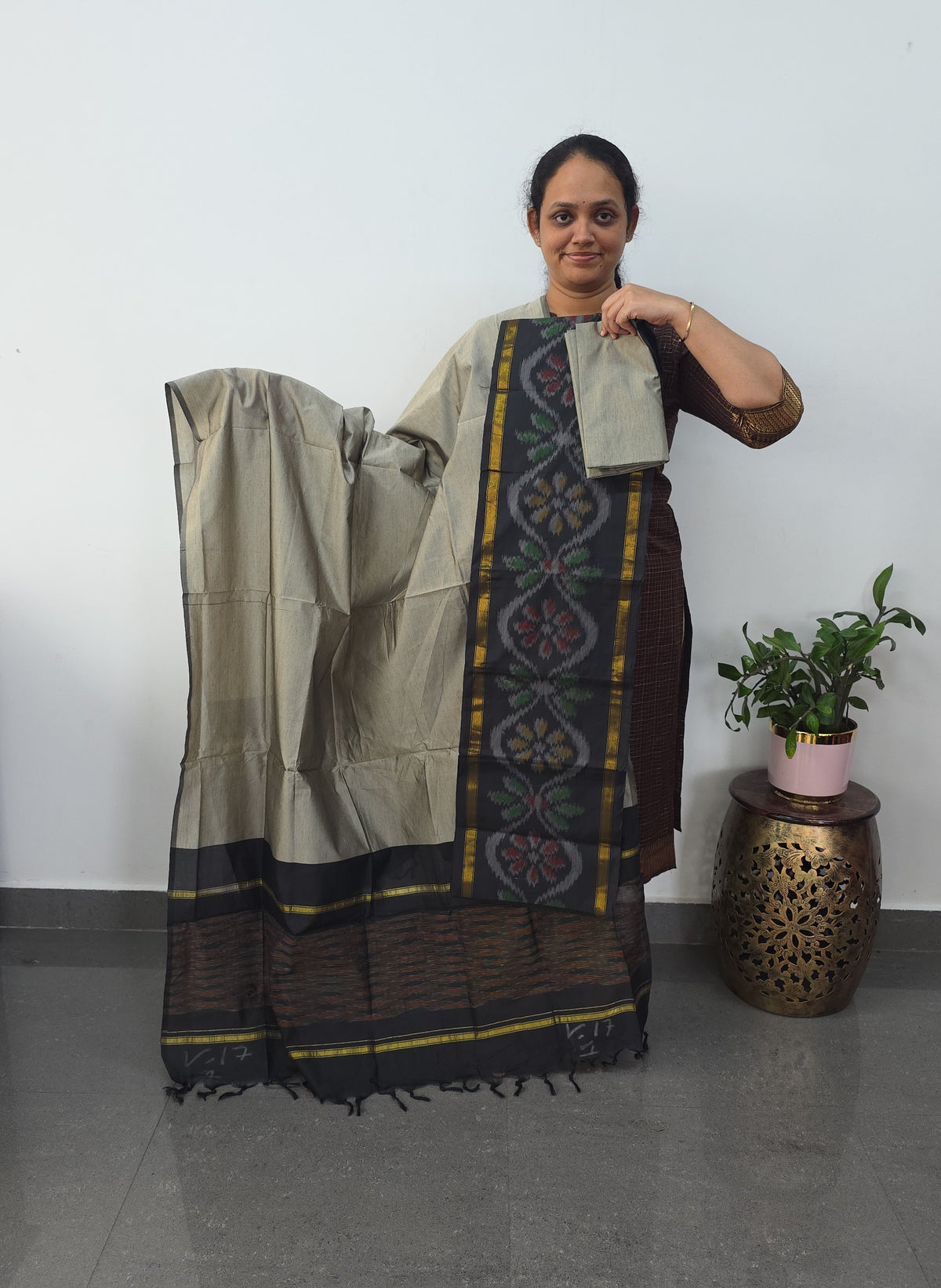 Pochampally sico set with ikkat damn -SZ407
