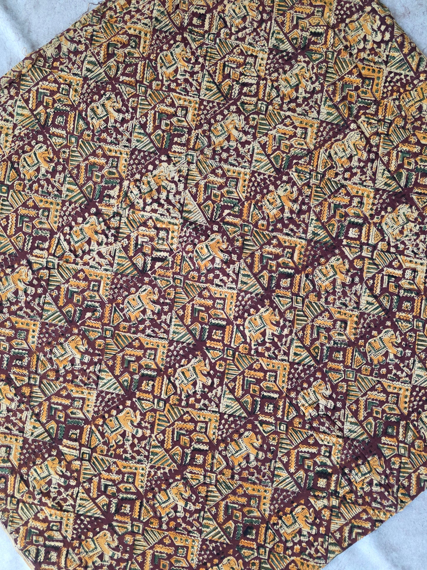 Handblock pure kalamkari cotton running material ( 0.5 mtrs ) - DB38