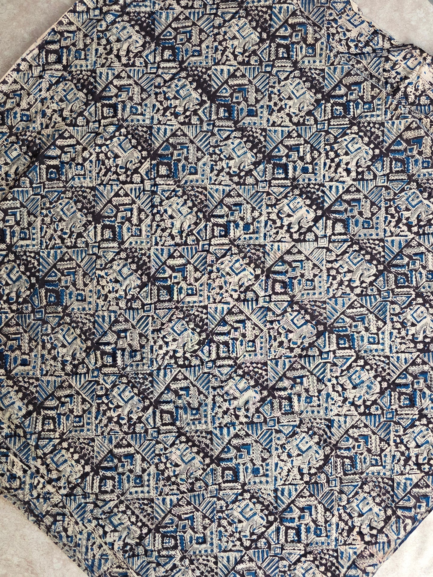 Handblock pure kalamkari cotton running material ( 0.5 mtrs ) - DB36