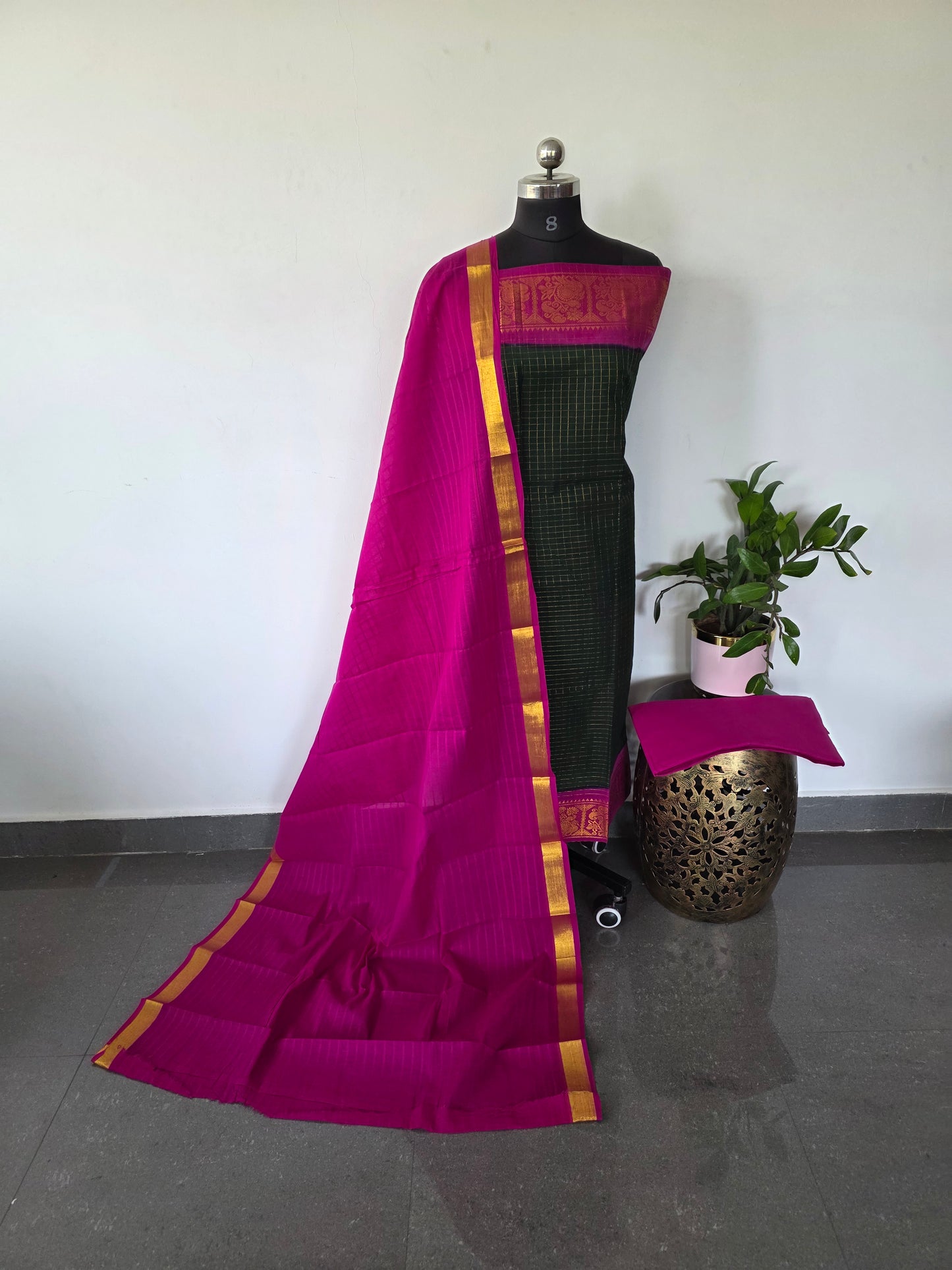 Madurai sungudi zari kattam salwar set -MS65