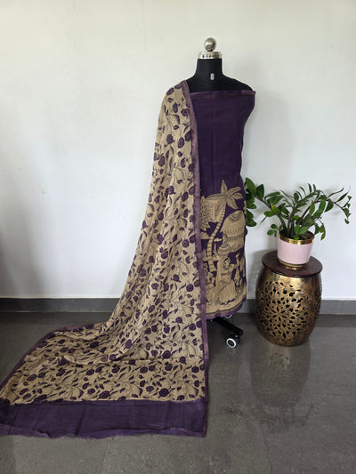 Handcrafted Kota kalamkari set (2 pc set )-AK471