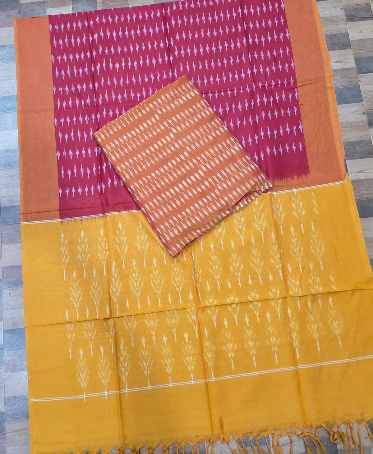Handloom Mercerised ikkat cotton salwar set -WW847