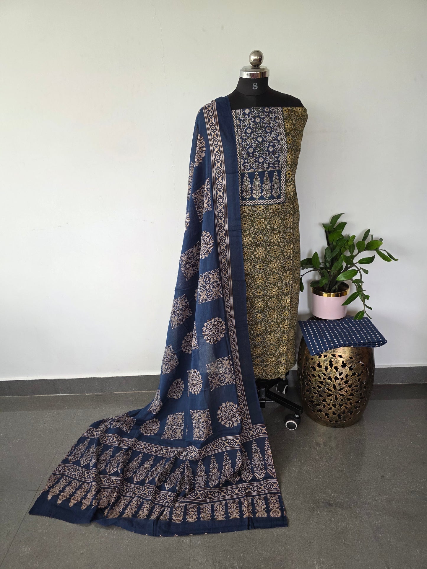 Gamthi ajrakh cotton set - BA281