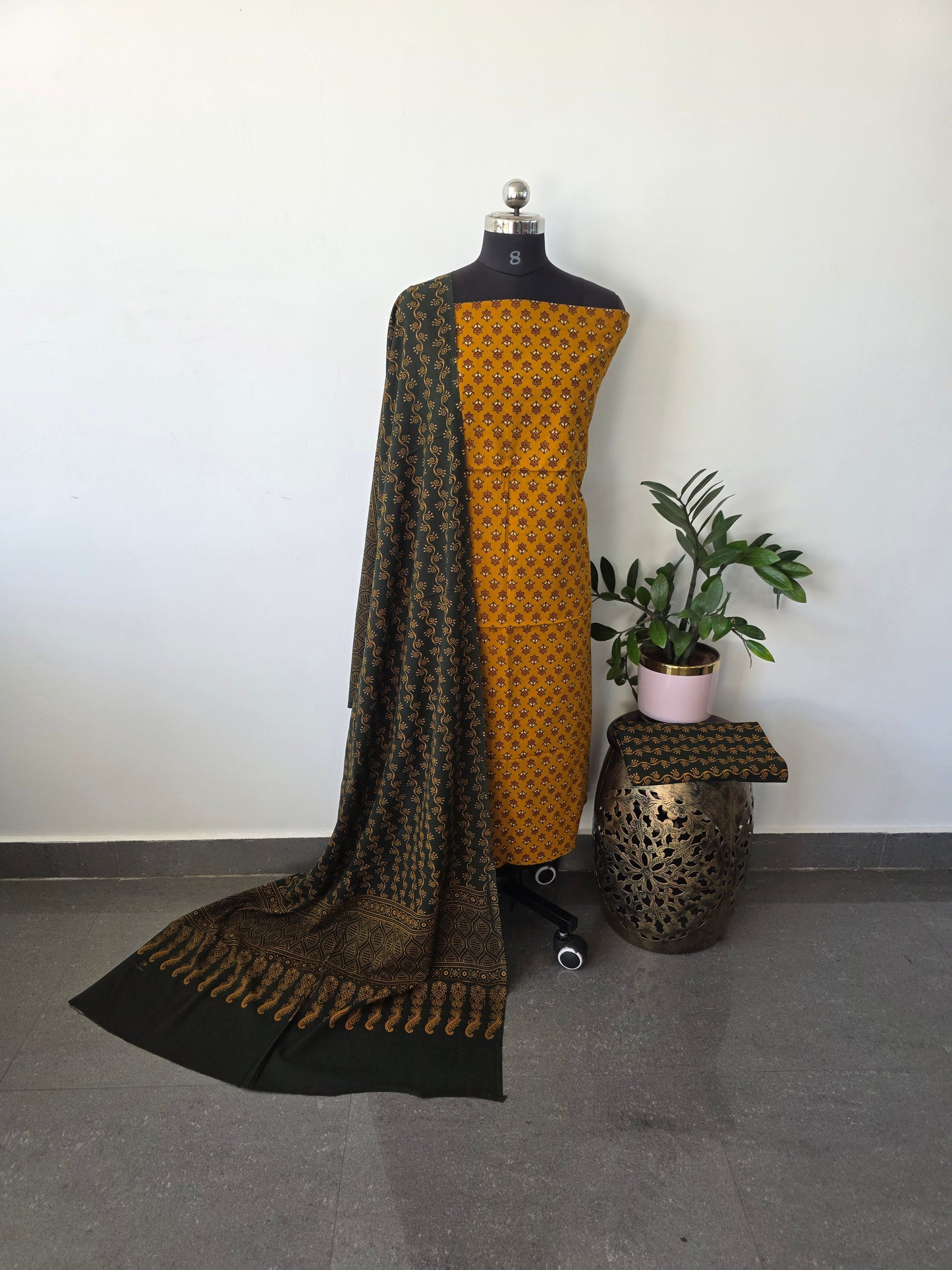 Heavy ajrakh cotton set - Gu1