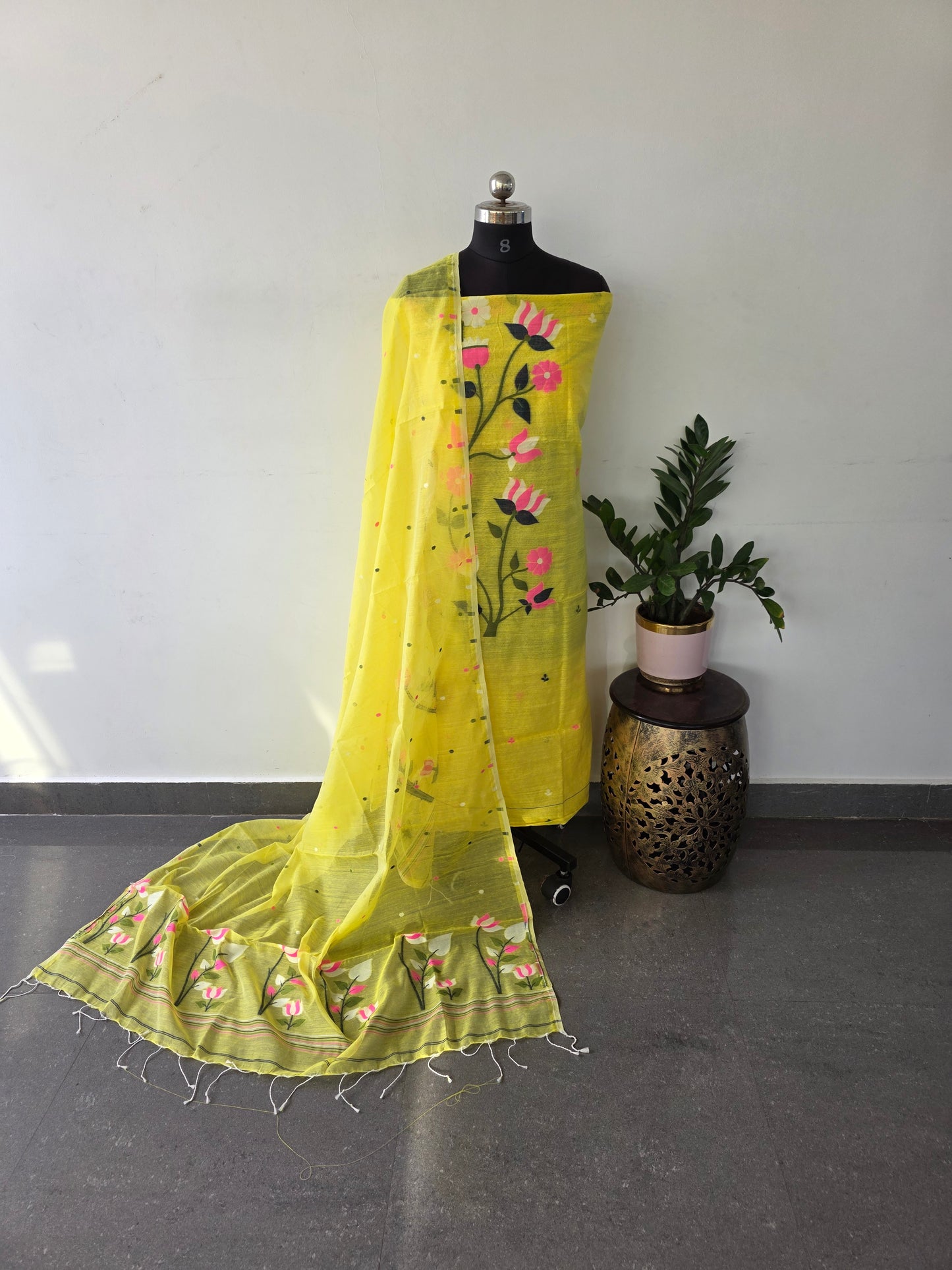 Premium Jamdhani silk cotton set- JS3