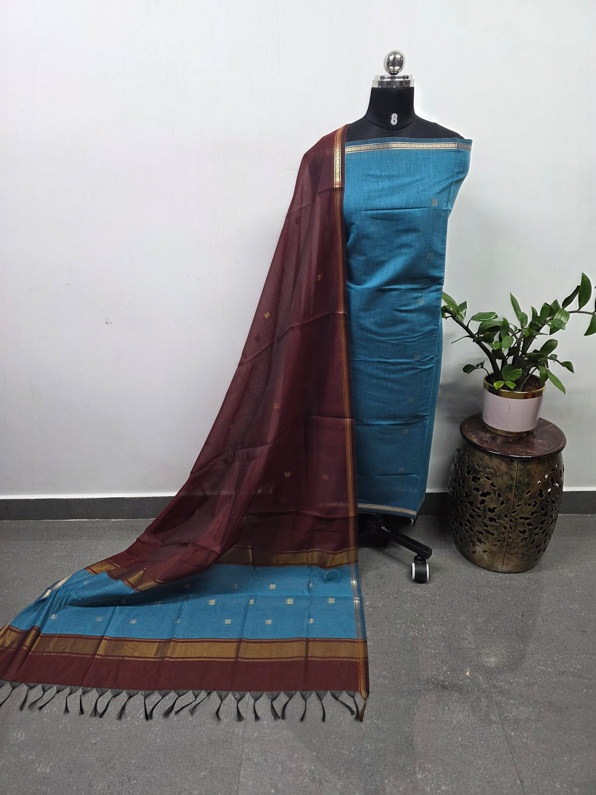 Semi Maheshwari silk set-SM367