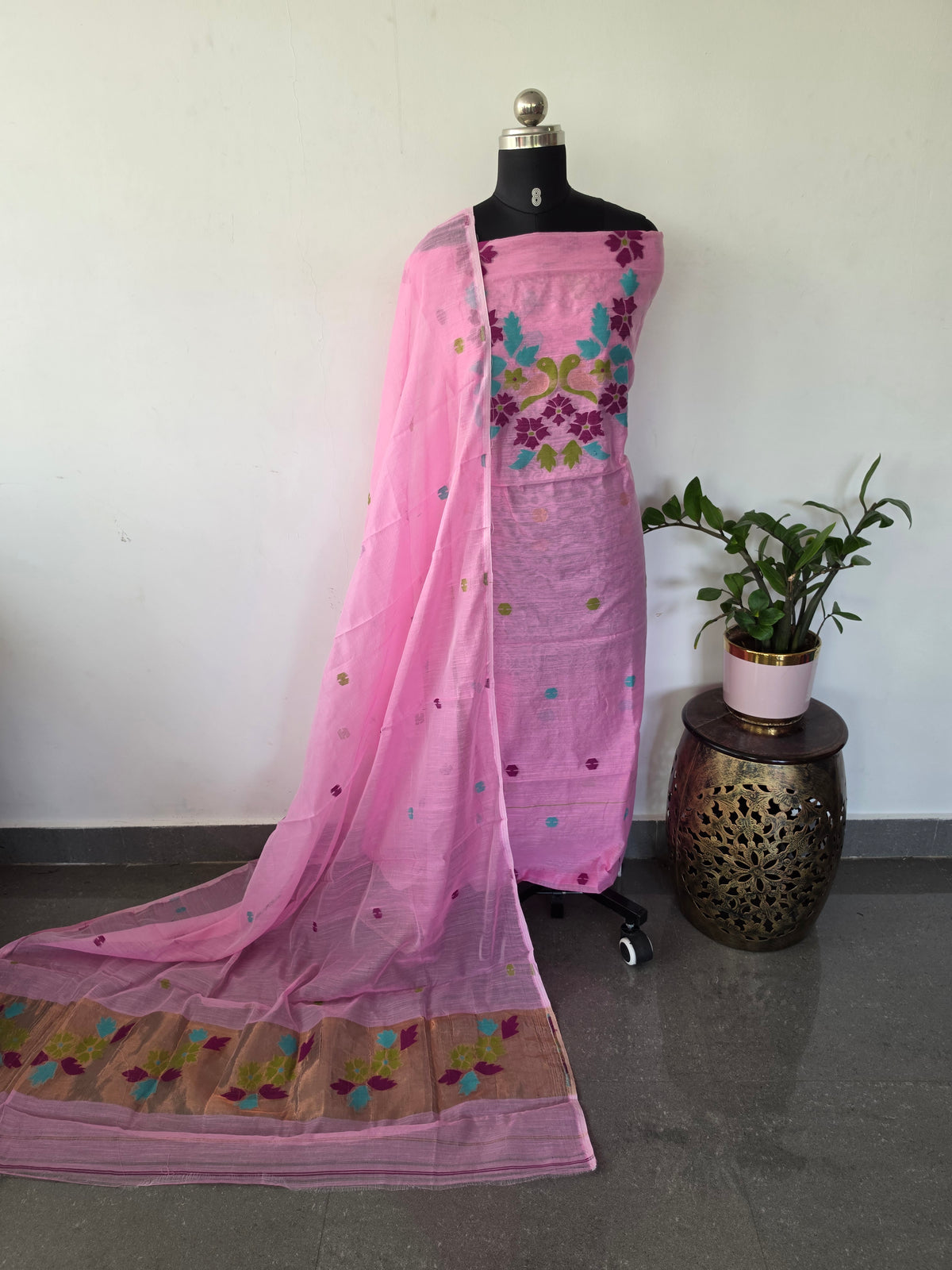 West Bengal Silk cotton jamdhani set - AV388