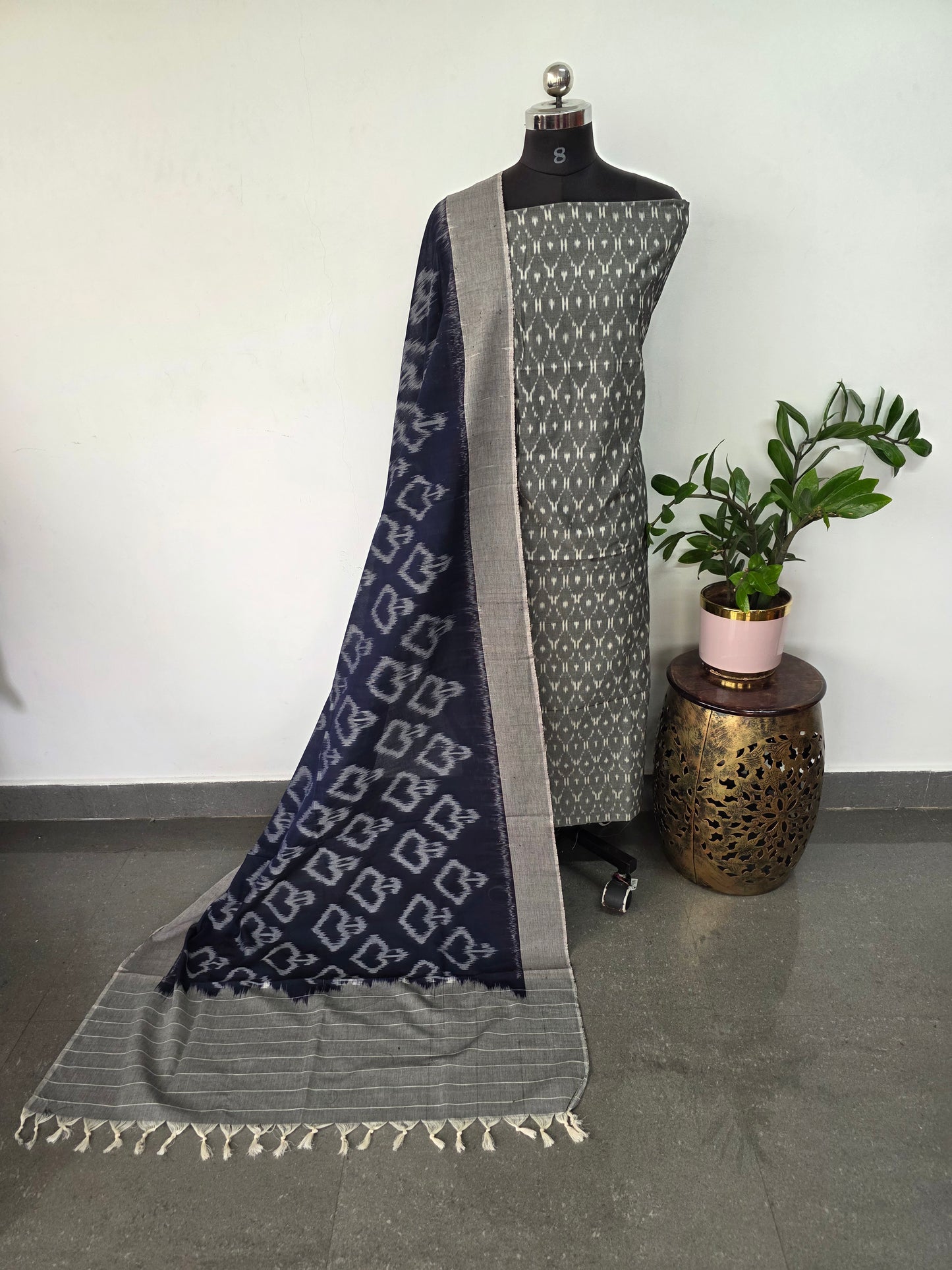 Handloom Mercerised ikkat cotton salwar set - KK204