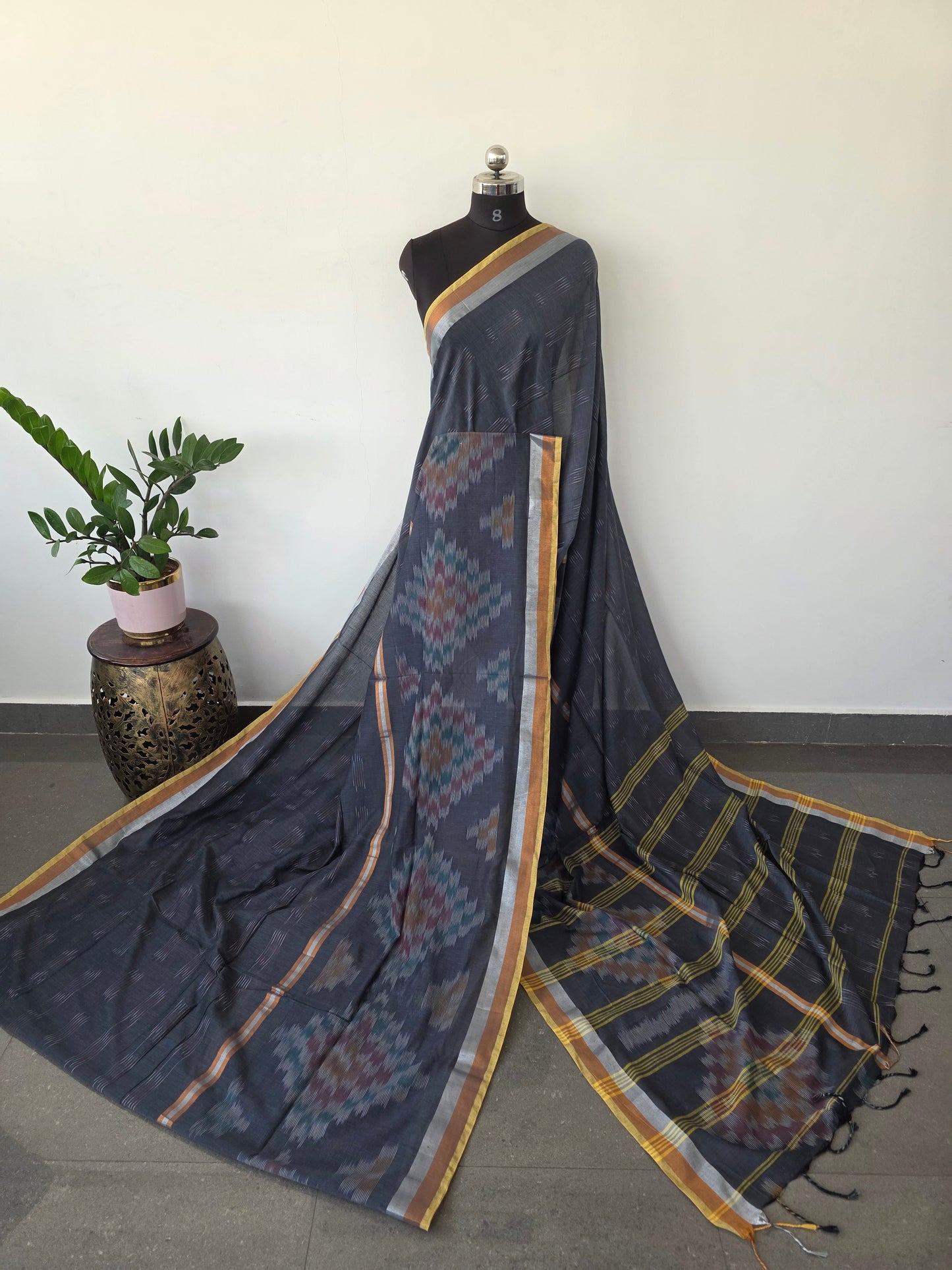 Pochampally ikkat mul West Bengal cotton saree - WA24
