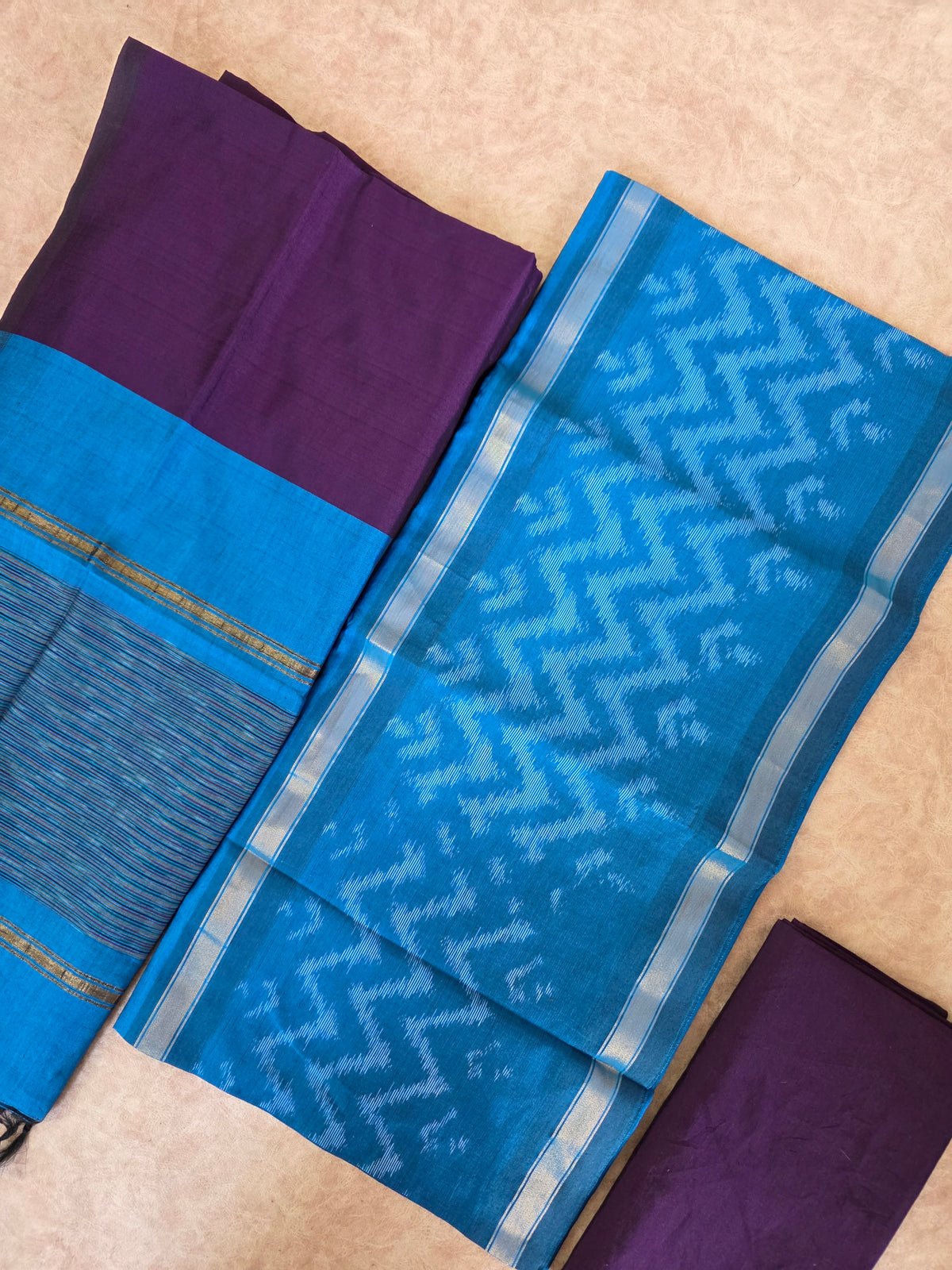 Pochampally sico set with ikkat damn - SD557