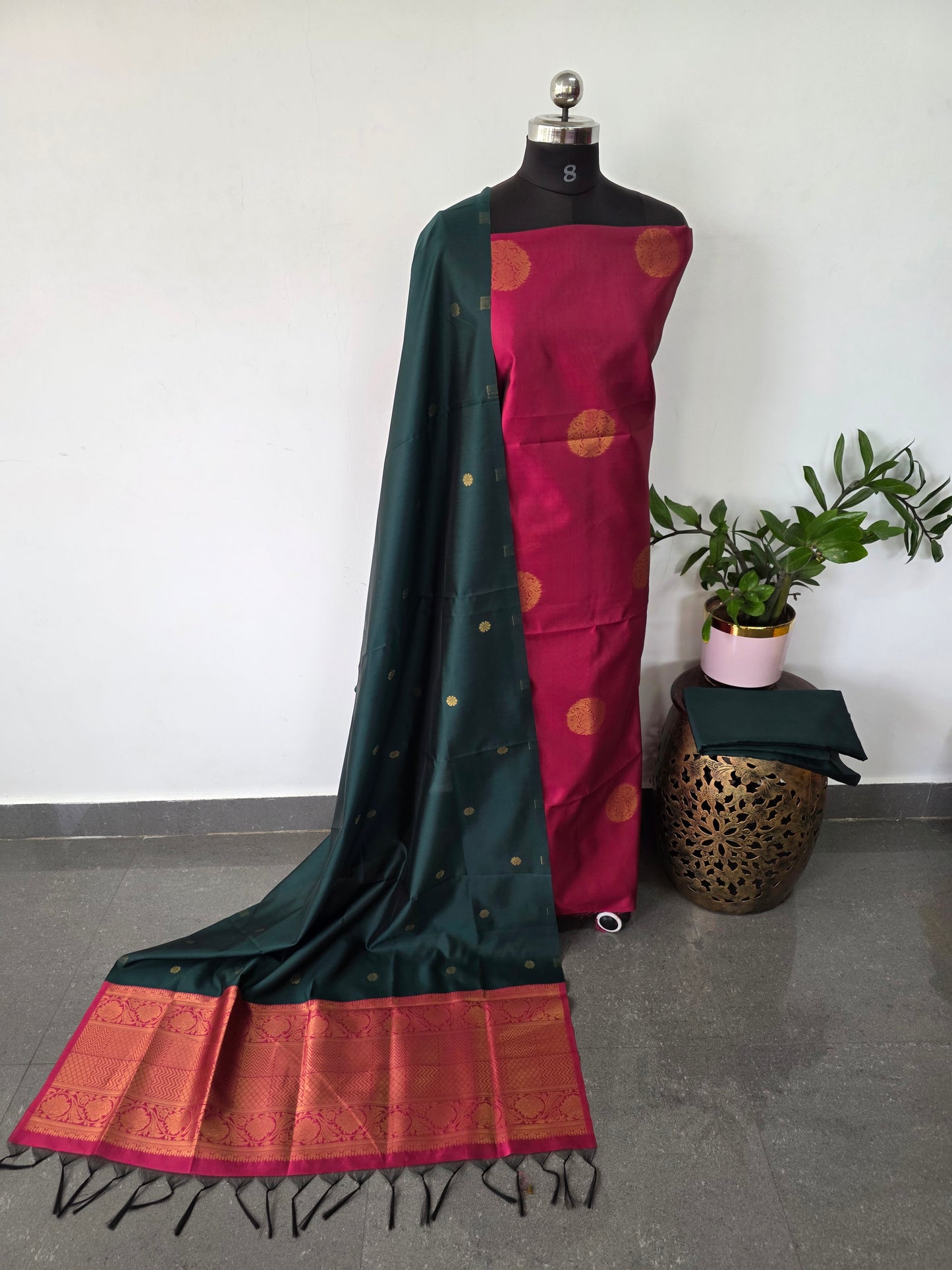 Semi kanchi jacquard butta borderless salwar set - SD3