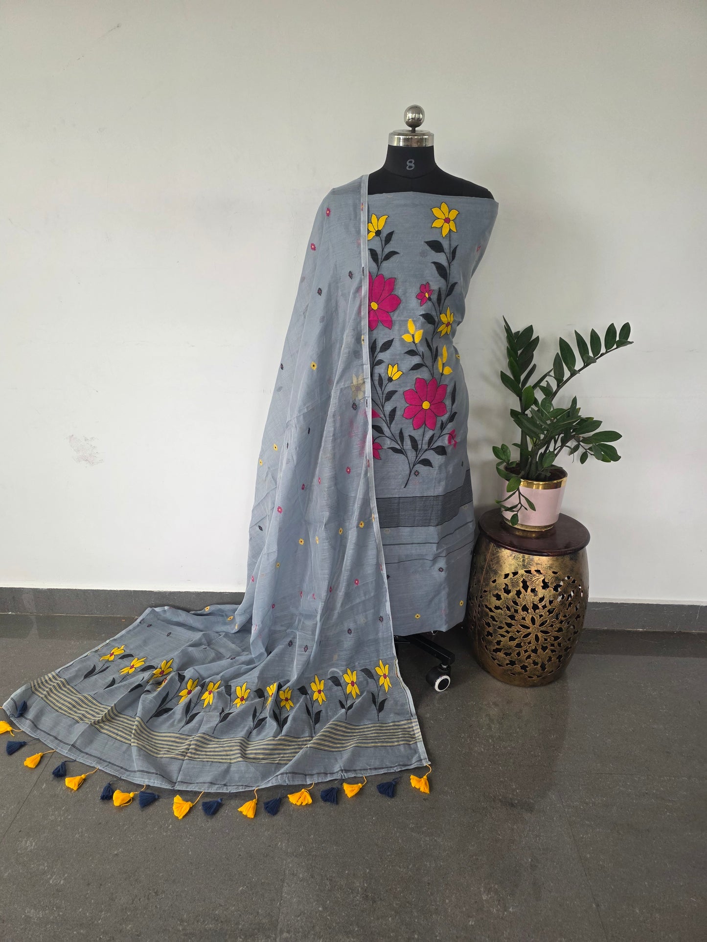 Premium Jamdhani silk cotton set- 66