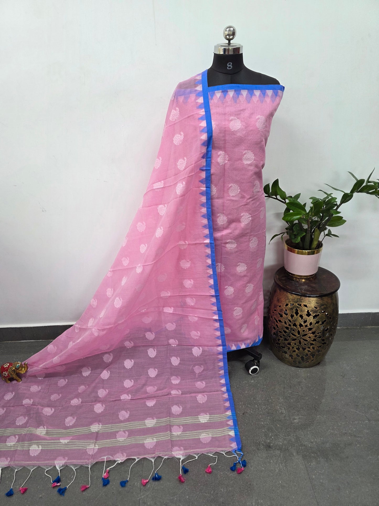 Premium Silk cotton jamdhani set - AV312