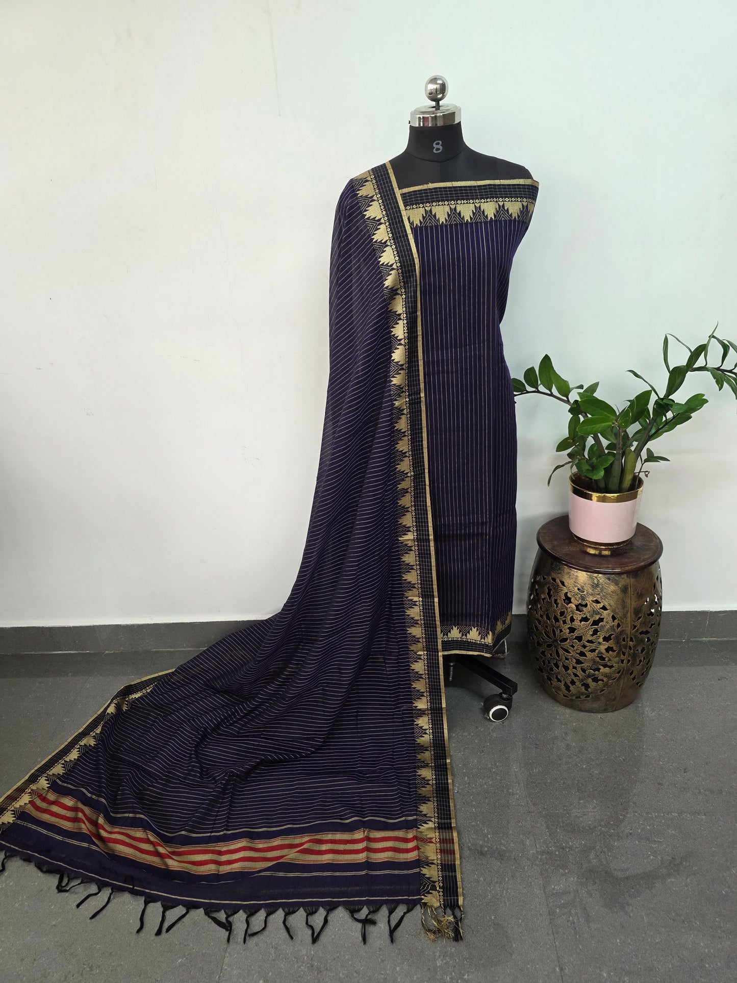 Mercerised stripes narayanapet salwar set (4.5 meters)-Na516